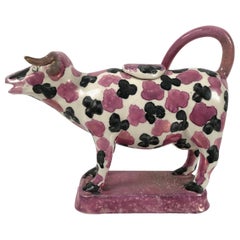 Staffordshire Pottery Pink Lustreware Spotted Cow Creamer, English, circa 1810