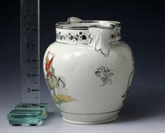 Staffordshire Pottery Pitcher with Silver Luster Decoration, Early 19th Century