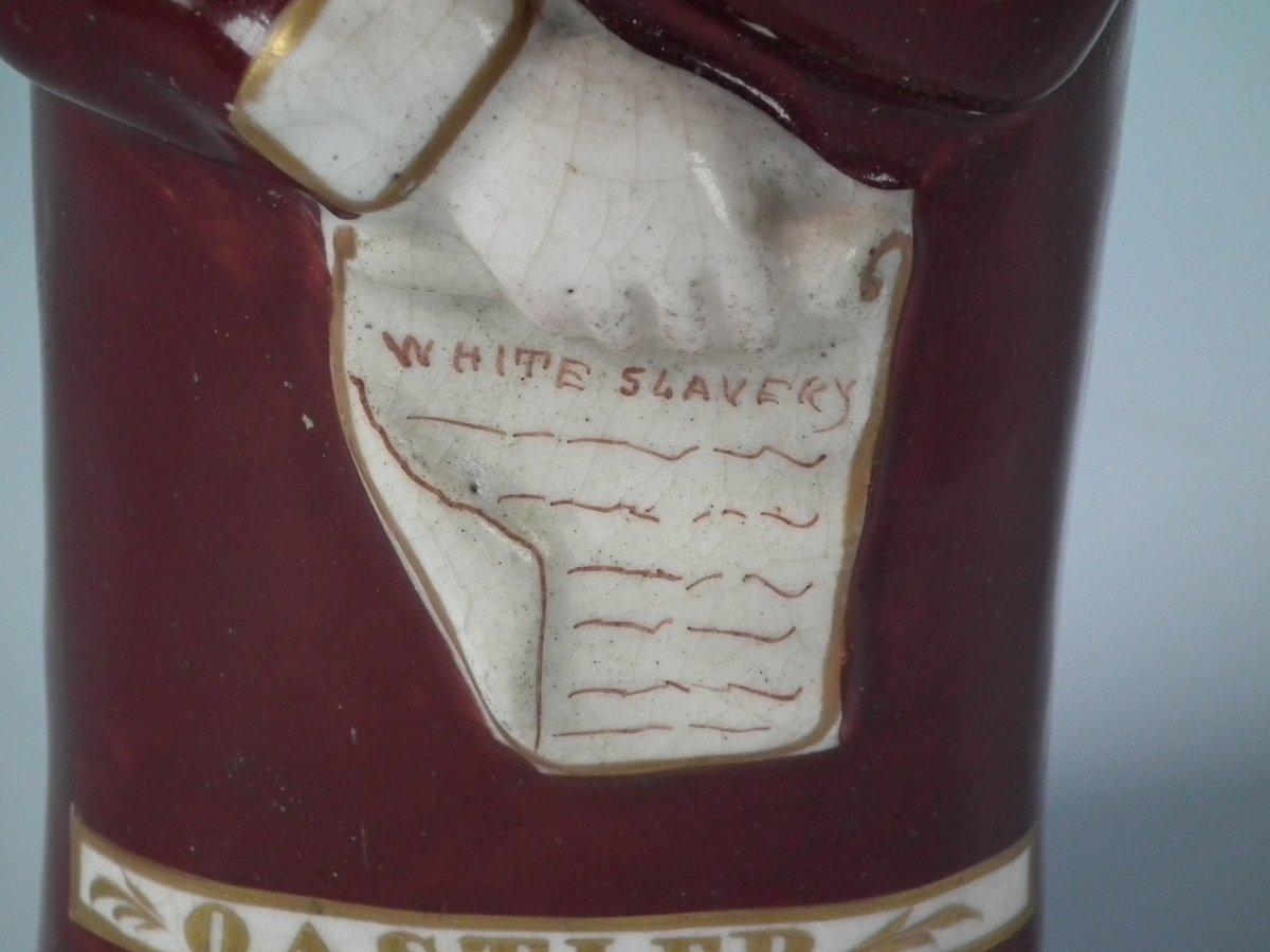Mid-19th Century Staffordshire Pottery Richard Oastler Bottle/Flask