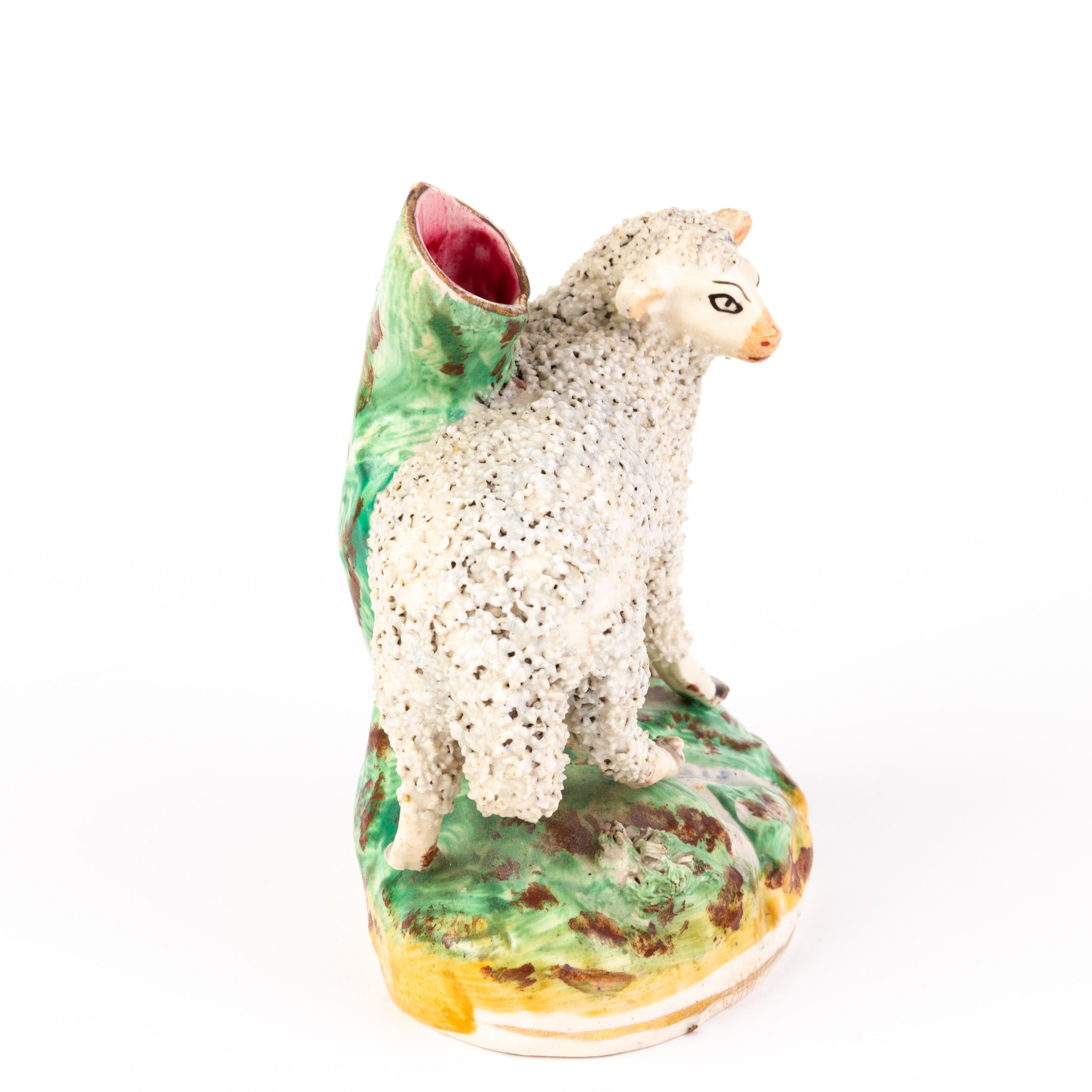 In good condition
From a private collection
Free international shipping
Staffordshire Pottery Sheep Spill Vase 19th Century 