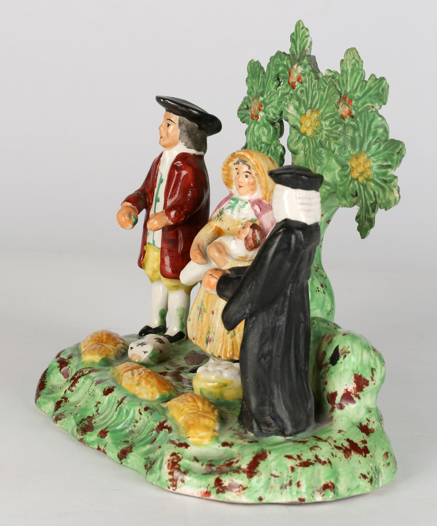 19th Century Staffordshire Pottery Tithe Pig Figure Group