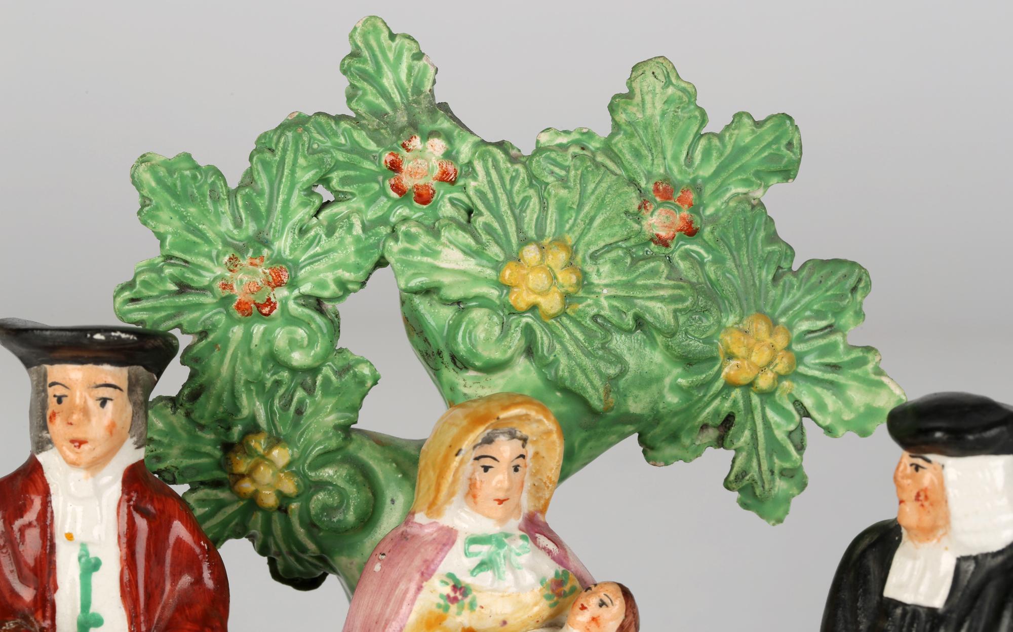 Staffordshire Pottery Tithe Pig Figure Group In Fair Condition In Bishop's Stortford, Hertfordshire