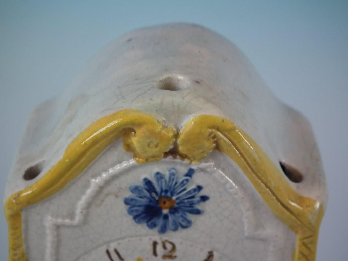 Early 19th Century Staffordshire Prattware Long Case Clock Model For Sale