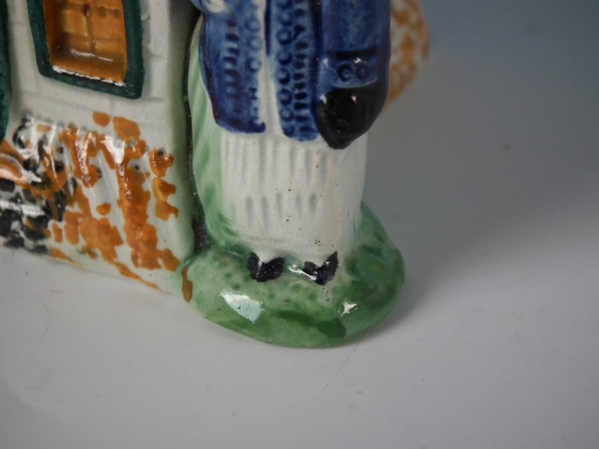 Staffordshire Prattware Pottery House Moneybox 3