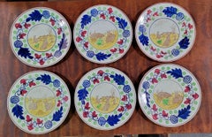 Staffordshire "Rabbitware" Dessert Plates Set 6