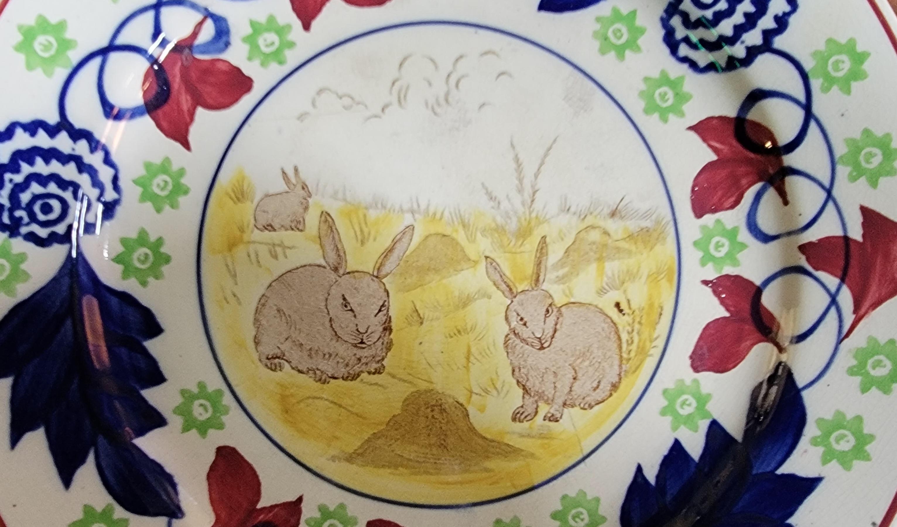 Staffordshire „Rabbitware“ Dessertteller-Set 6 (20. Jahrhundert)