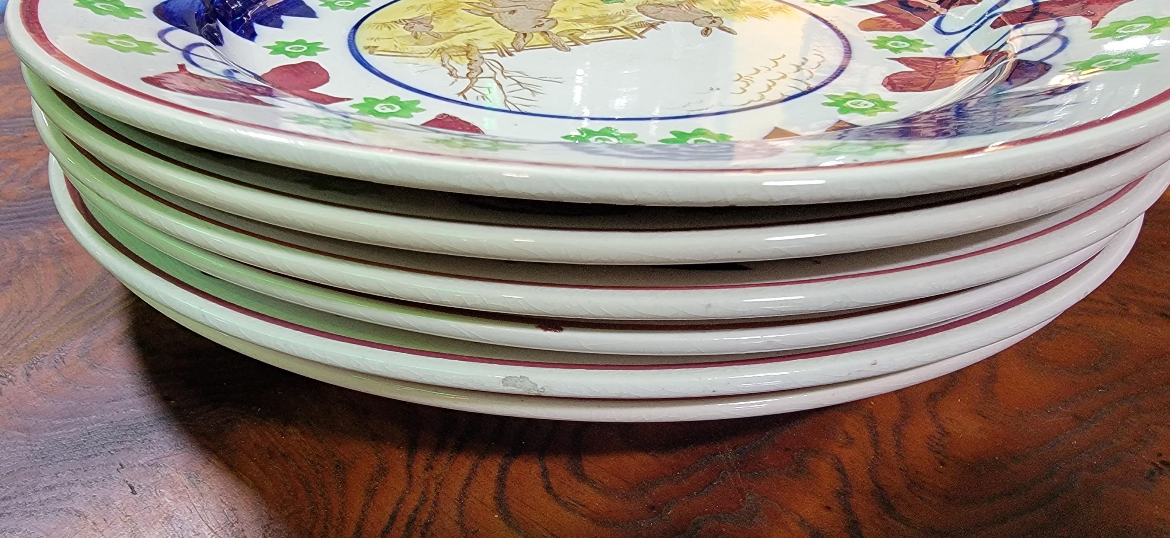 Staffordshire „Rabbitware“ Dessertteller-Set 6 1