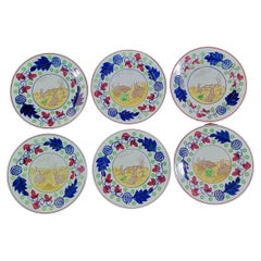 Staffordshire „Rabbitware“ Dessertteller-Set 6