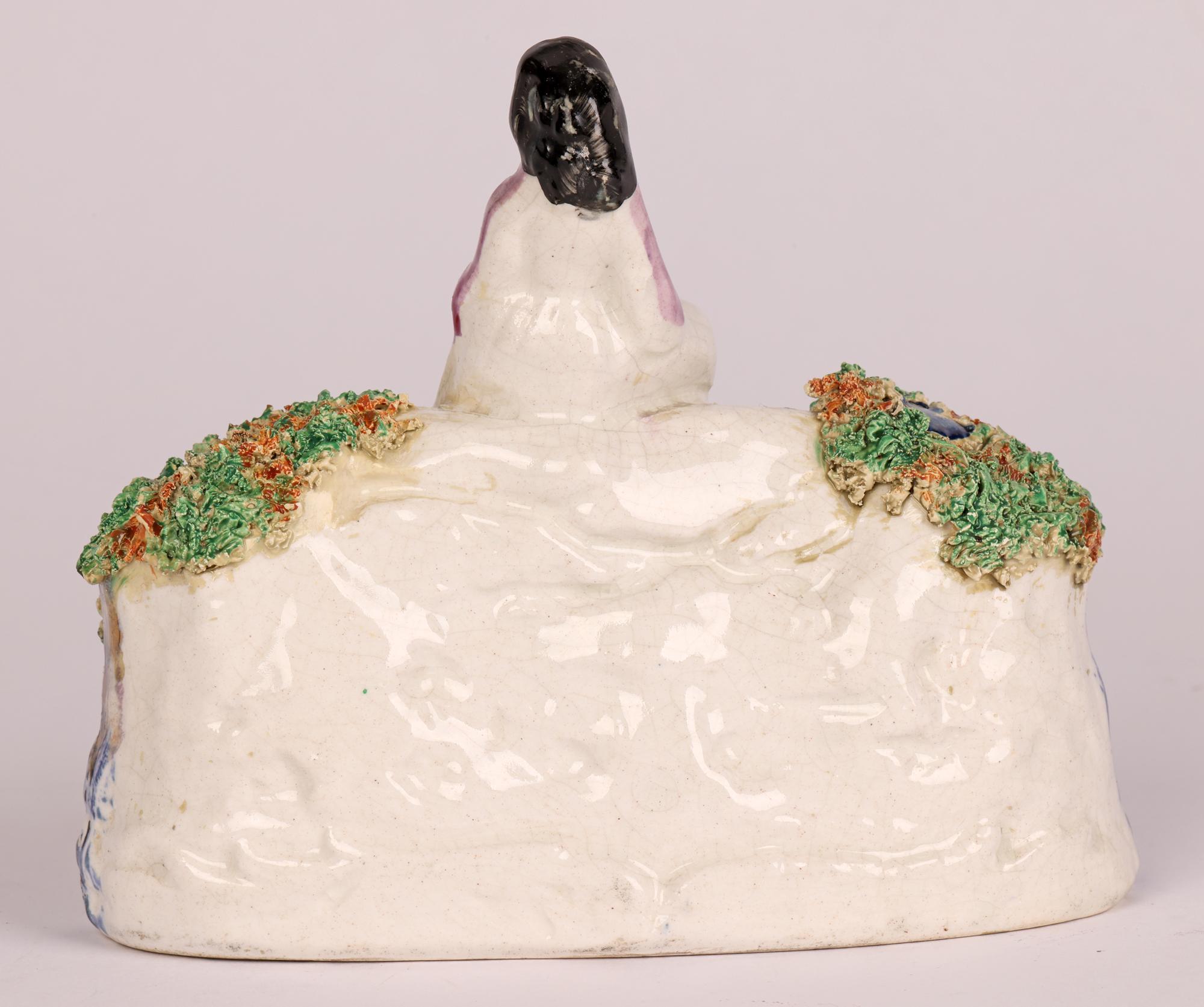 Staffordshire Rare Pottery Girl on a Bridge Figure 5