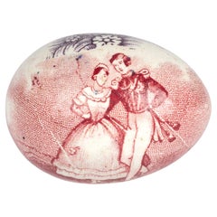 Staffordshire Rare Transfer Printed Prince Albert & Victoria Hand Cooler Egg