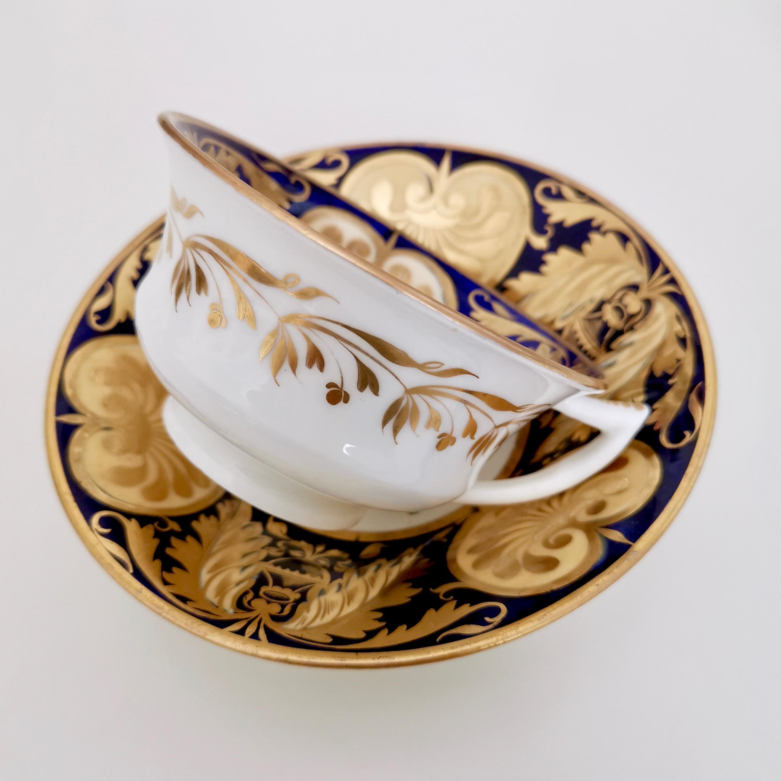 Early 19th Century Staffordshire Teacup Trio, Superb 