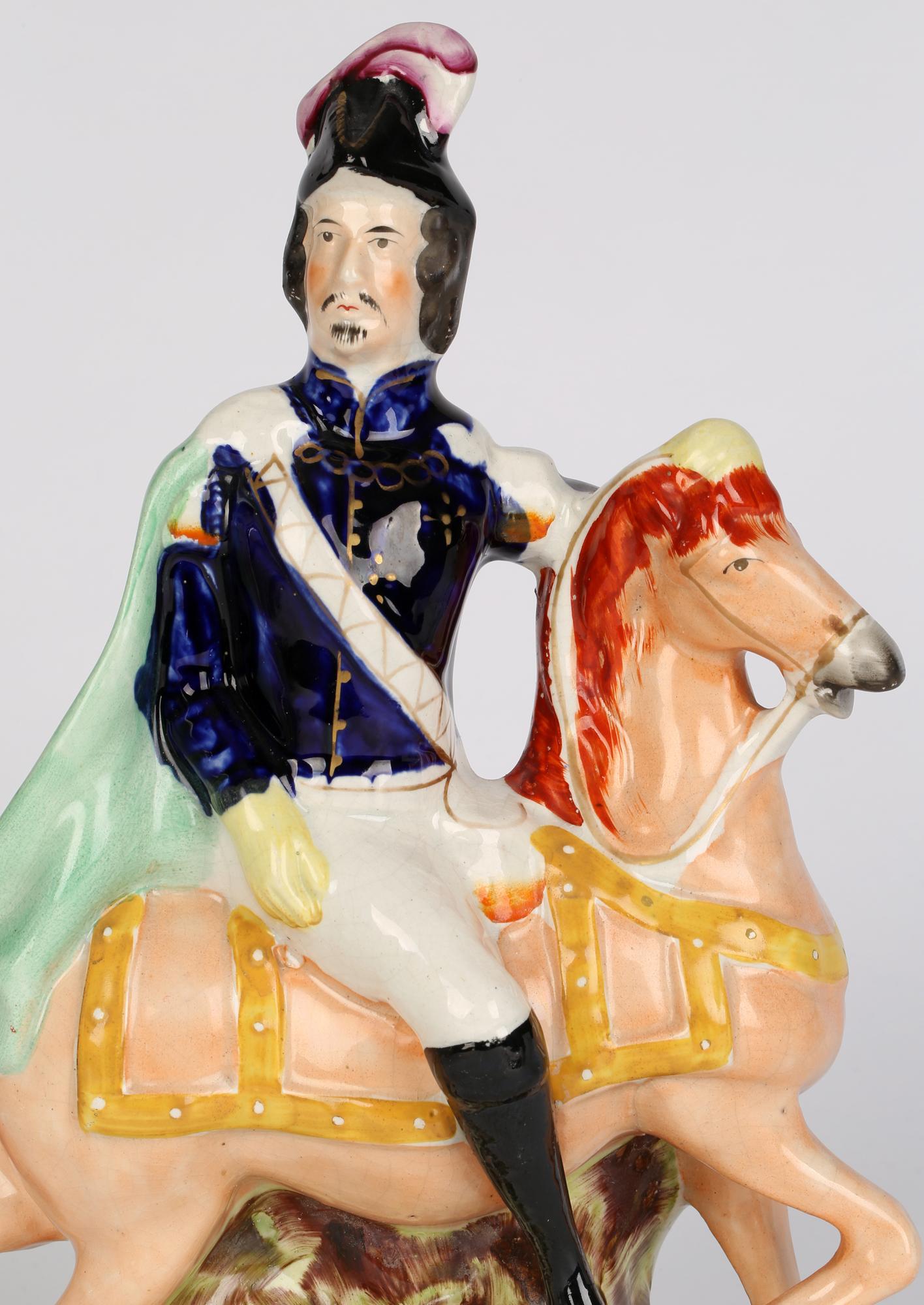 Staffordshire Victorian Louis Napoleon on Horseback Hand Painted Figure 3