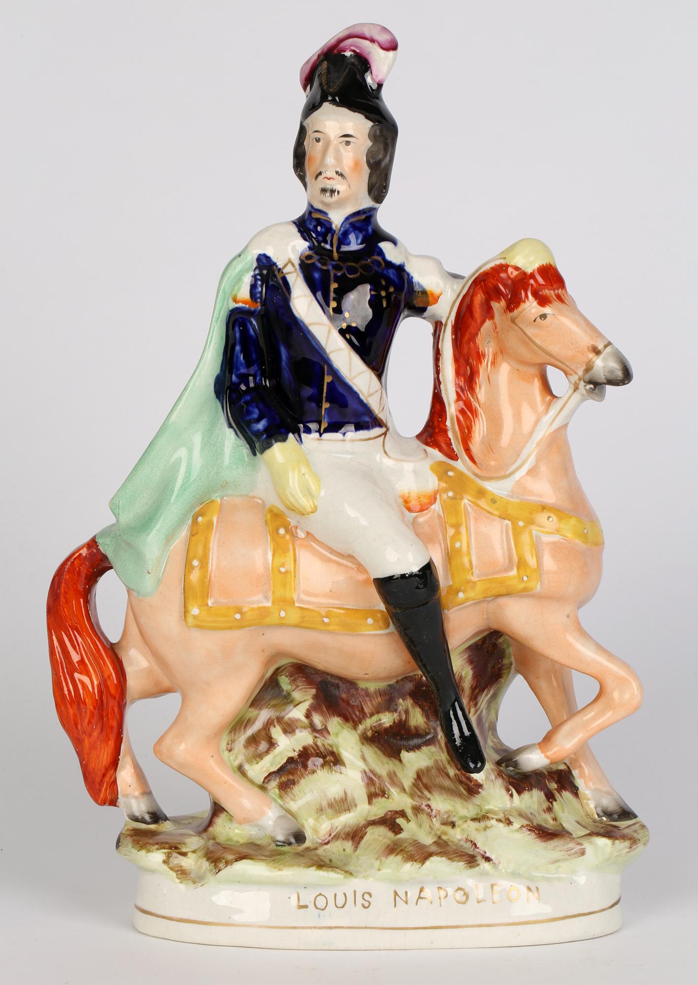 Staffordshire Victorian Louis Napoleon on Horseback Hand Painted Figure 5