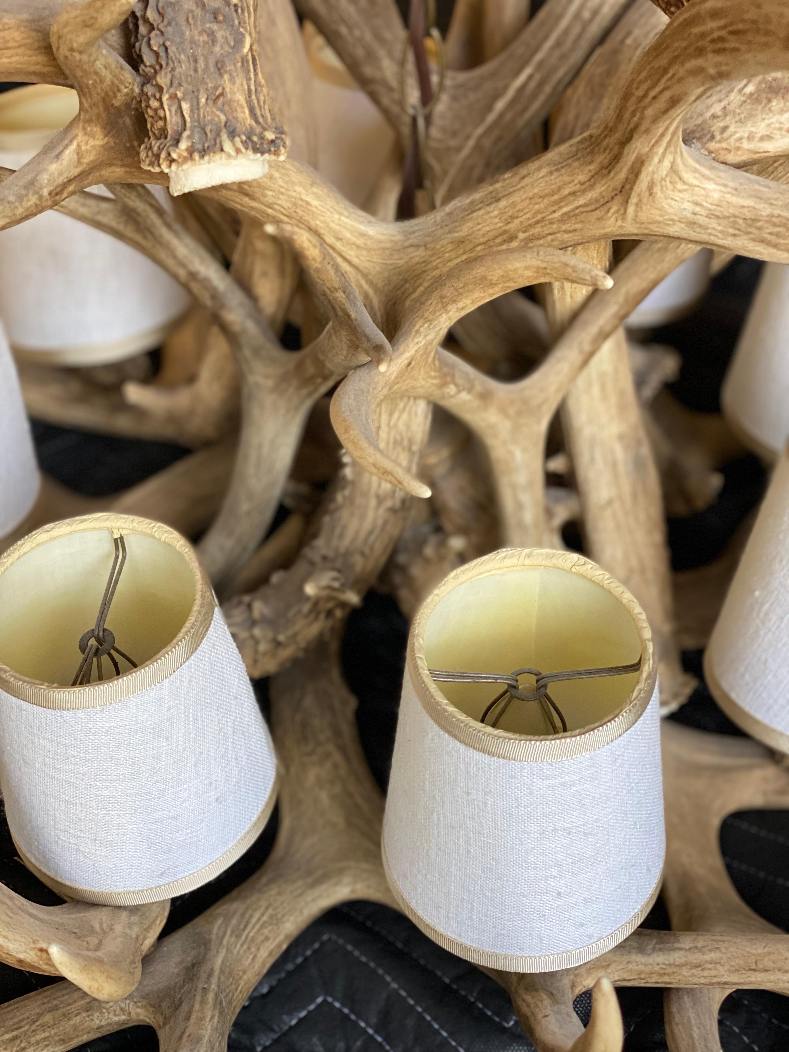 Stag Antler 8 Light Chandelier For Sale 7