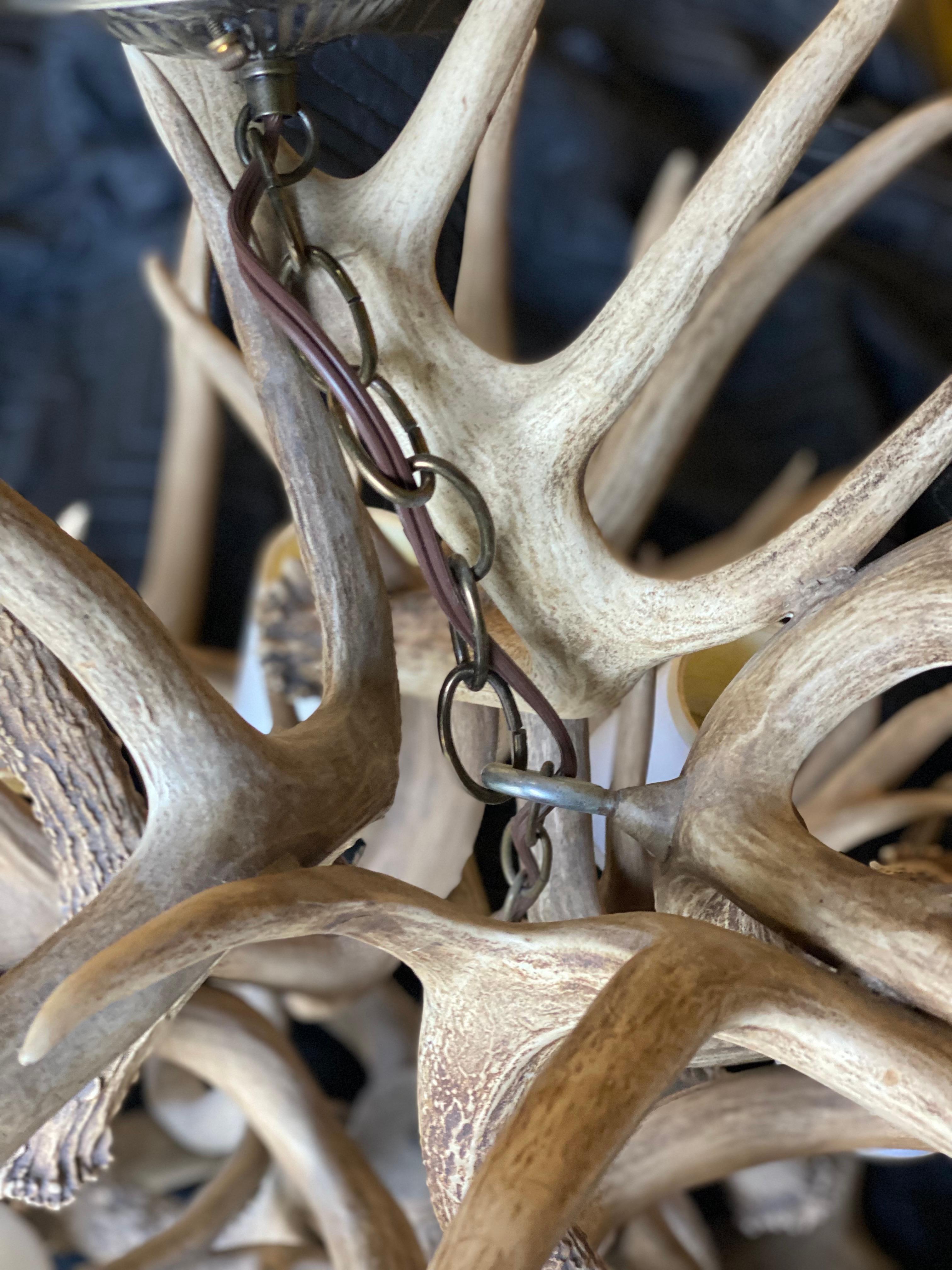 Stag Antler 8 Light Chandelier For Sale 1