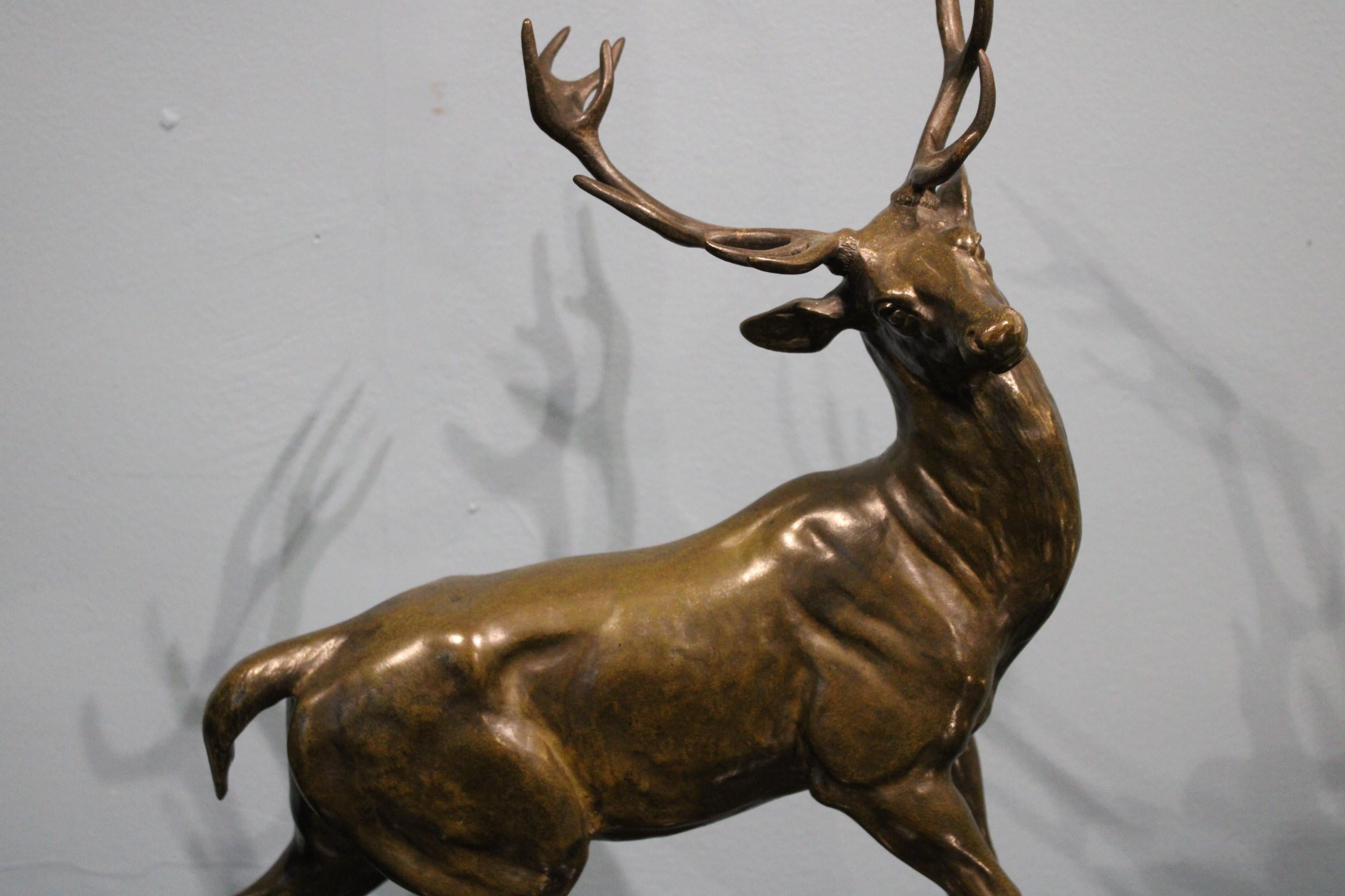 19th Century Stag Bronze by Vidal Louis