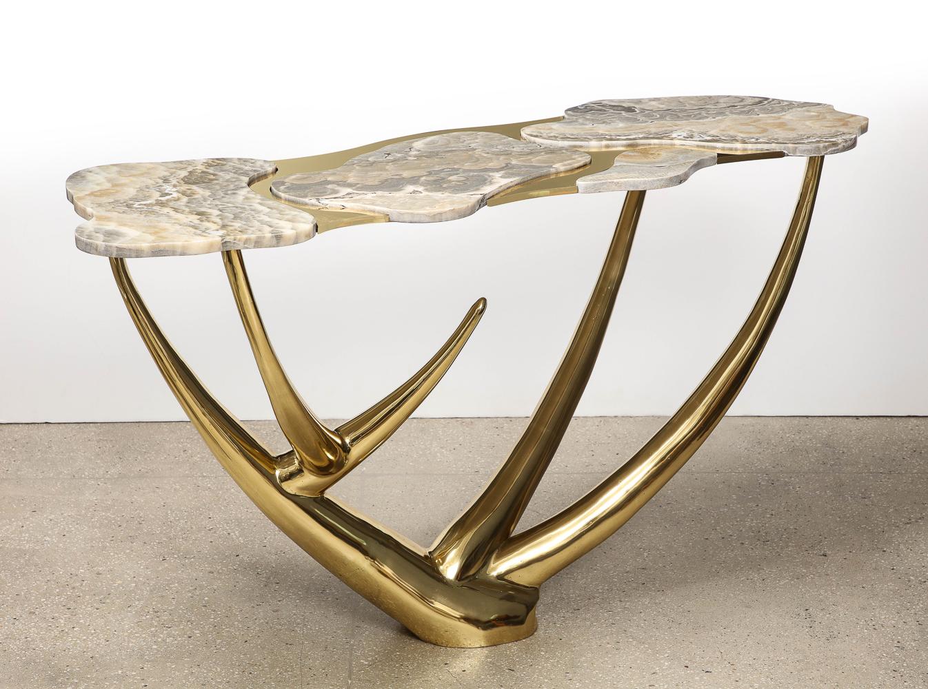 Modern Stag Console Table by Arriau For Sale