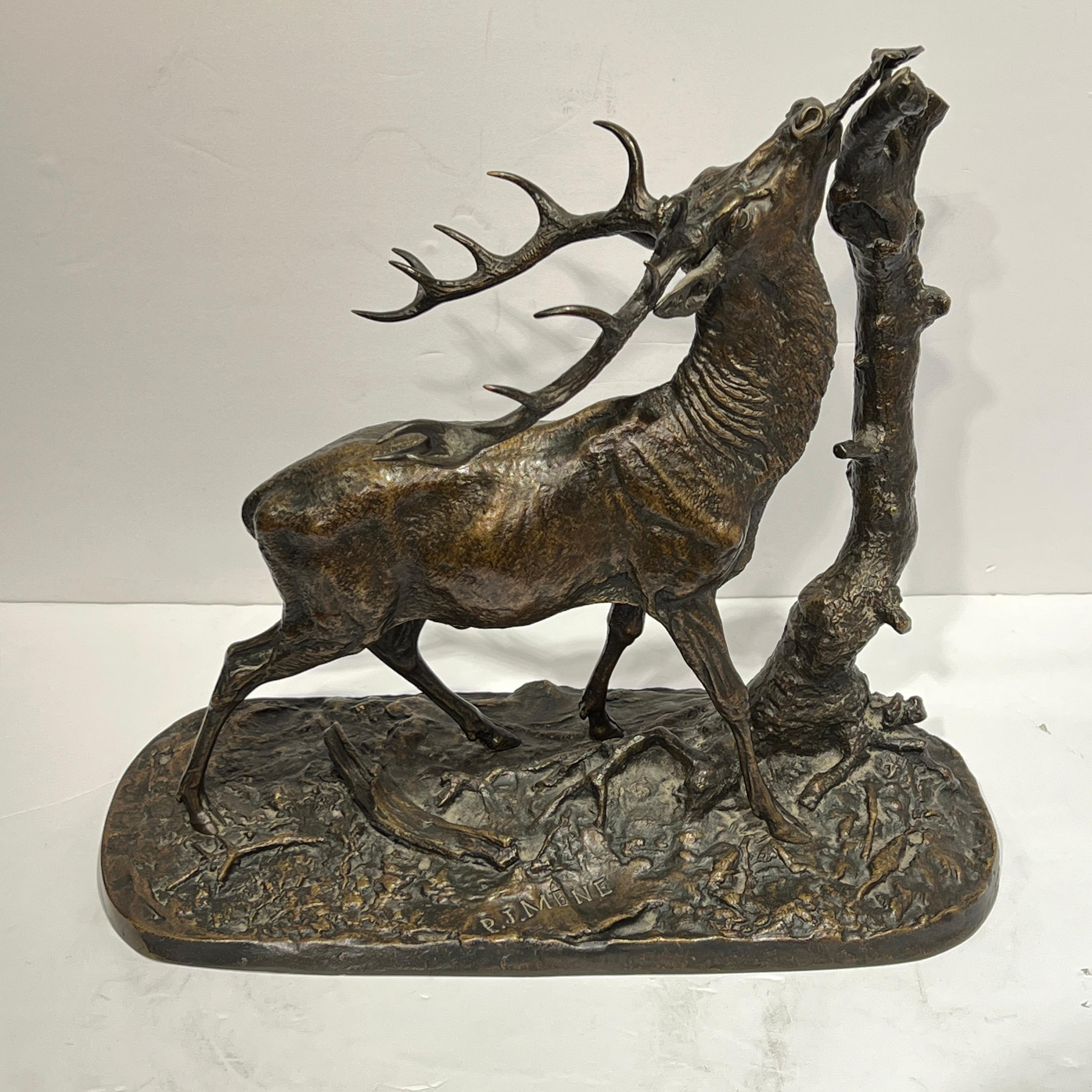 Français Sculpture de cerf d'après Pierre Jules Mene en vente