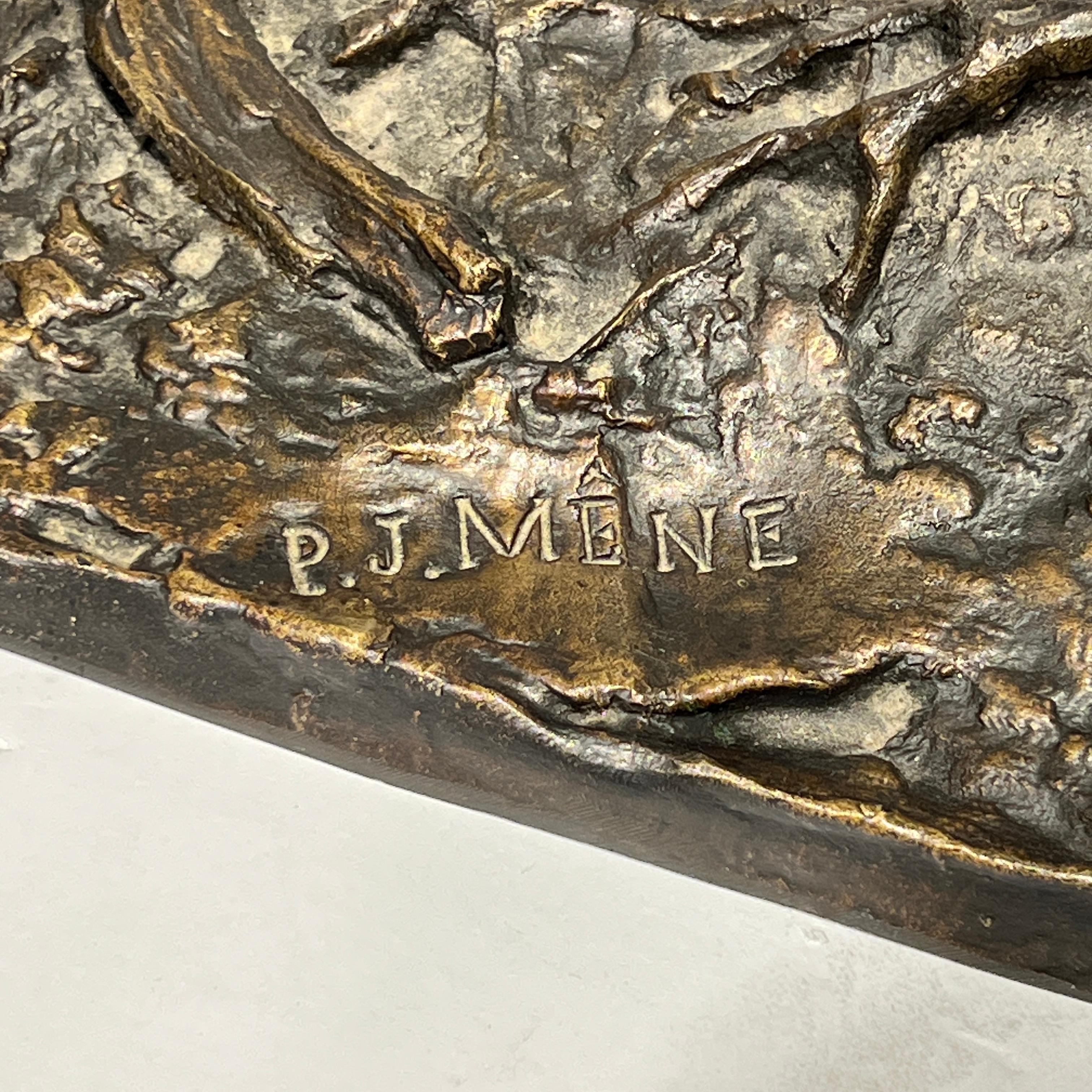 Patiné Sculpture de cerf d'après Pierre Jules Mene en vente