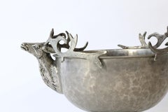 Stag Head Metal Footed Bowl