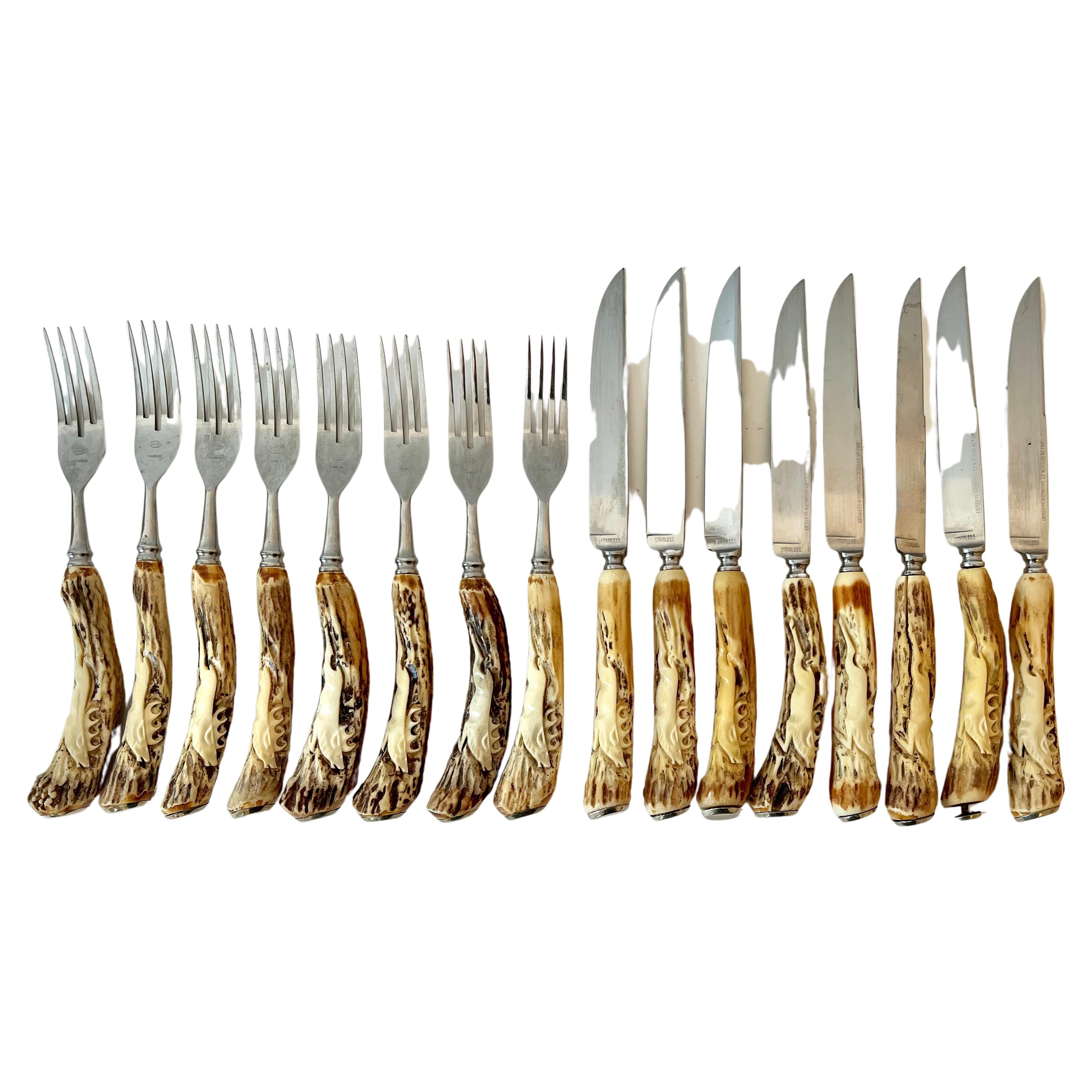 High-Quality Stainless Steel and Horn Tableware Set for 6 by Hubertus  Solingen For Sale at 1stDibs | pearl of kitchen solingen designed, hubertus  solingen knife, hubertus solingen knives
