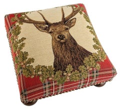 Hirsch Rot Tartan Tapestry Fußhocker