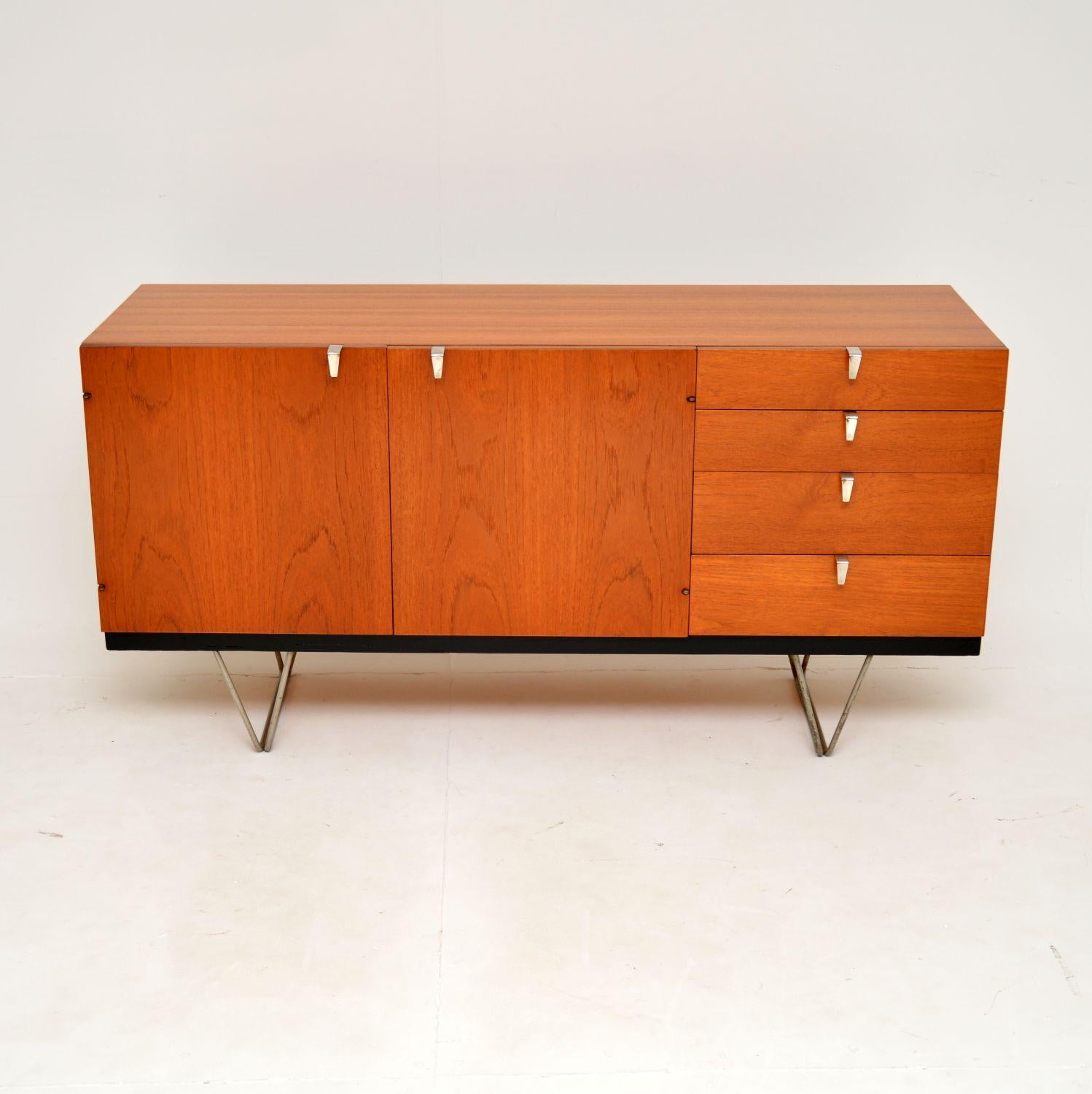 A fantastic vintage teak S range sideboard by John and Sylvia Reid for Stag. This was made in England in the 1960’s.

An extremely stylish an iconic design, instantly recognizable from its lovely hair pin steel legs. These were only produced between