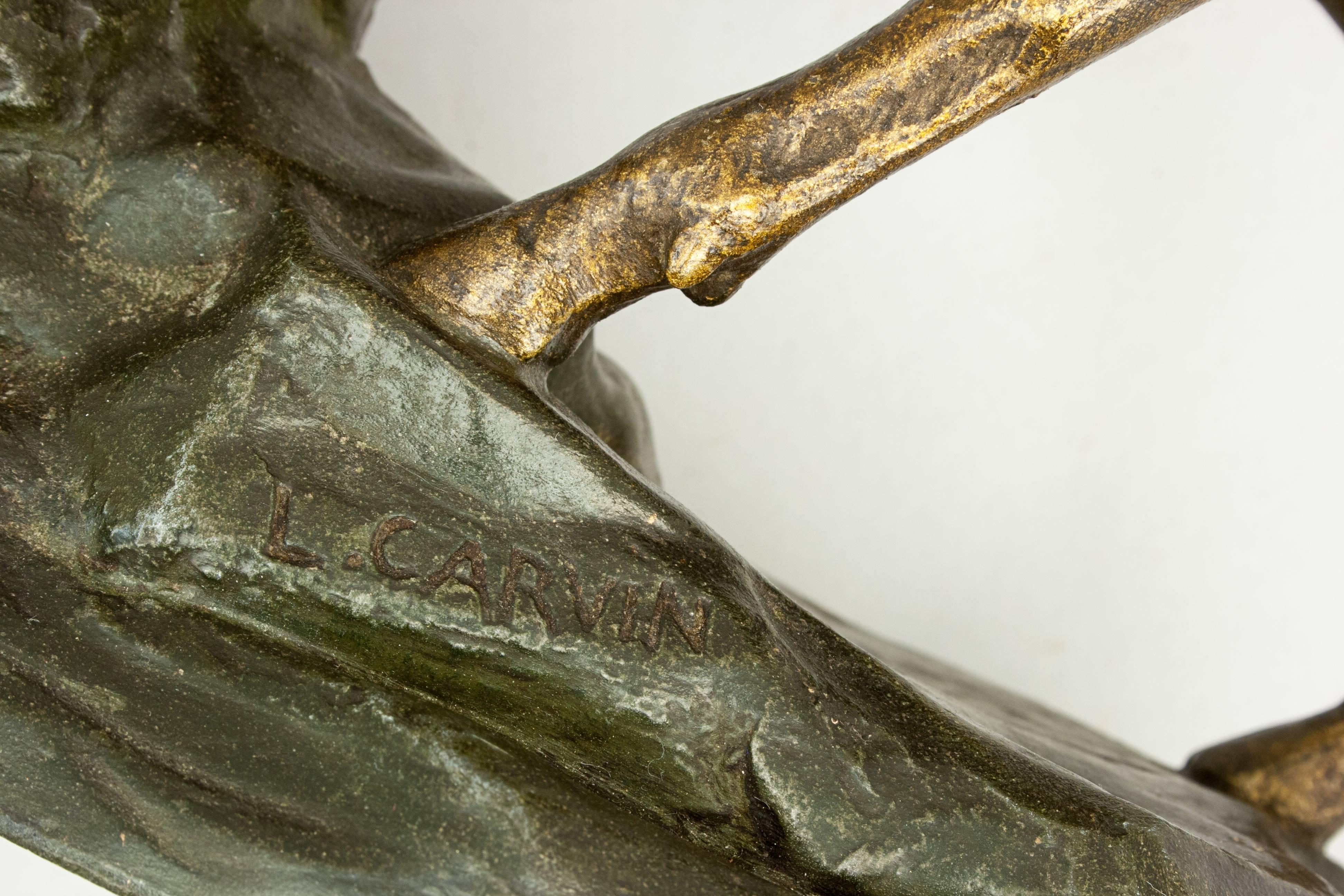 Français Sculpture de cerf de Louis Carvin
