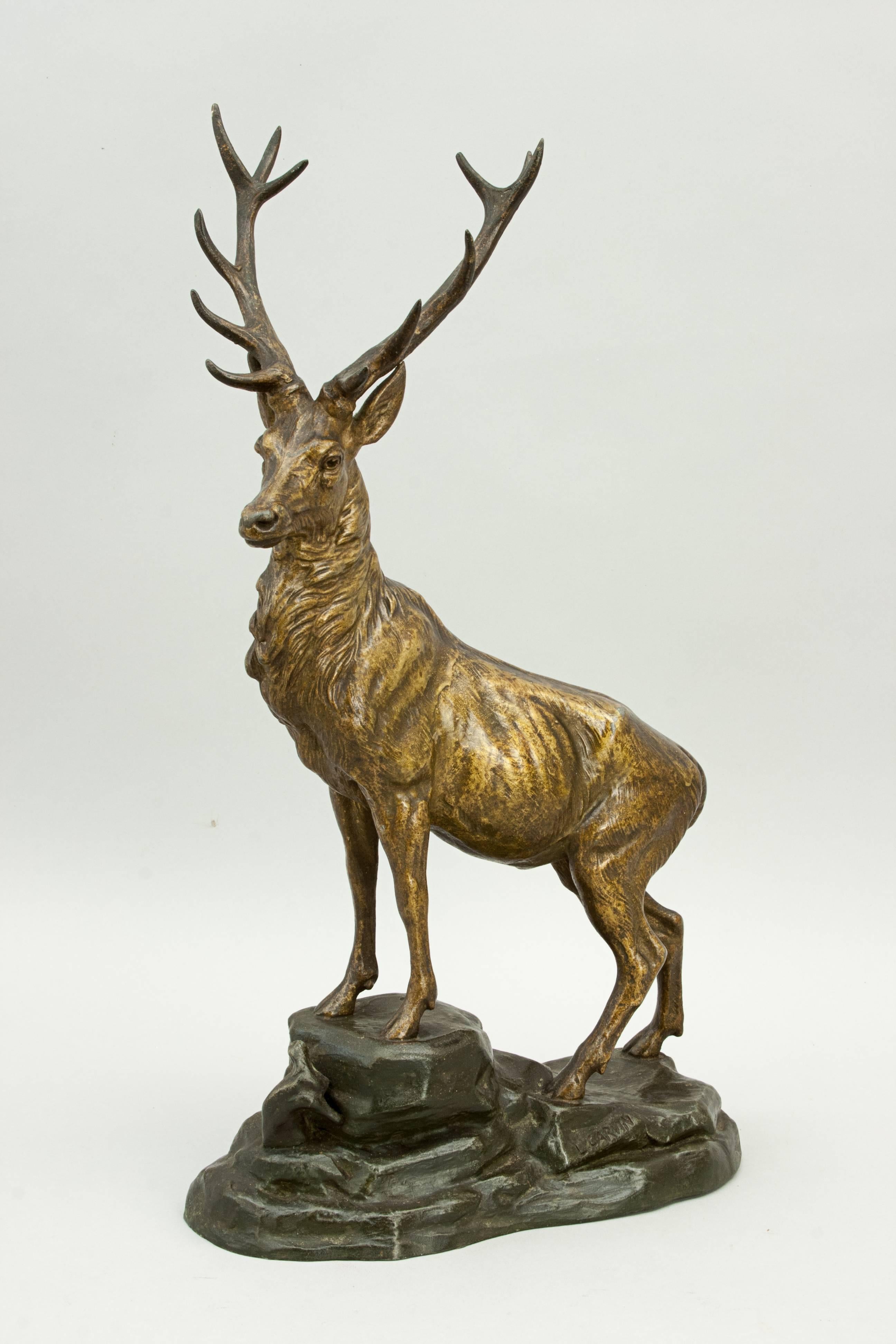 Sculpture de cerf par Louis Carvin 1