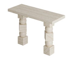 Stage Console Table In Travertine Marble