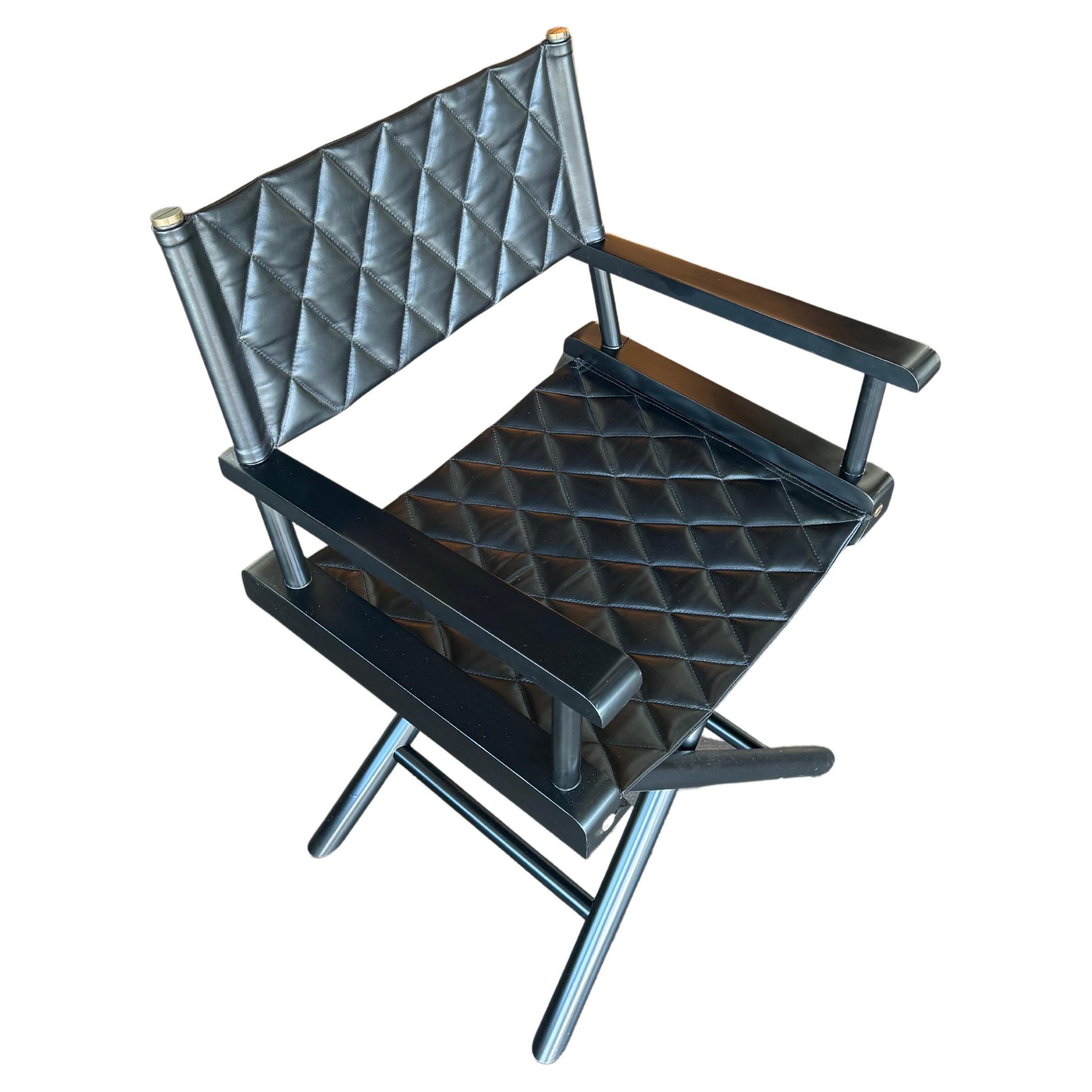 Stage Eleven Seven quilted diamond stitch, handcrafted black leather vanity chair
Handmade in Beverly Hills, California
Best suited for an occasional or accent chair
White oak base with brushed brass accompaniments

