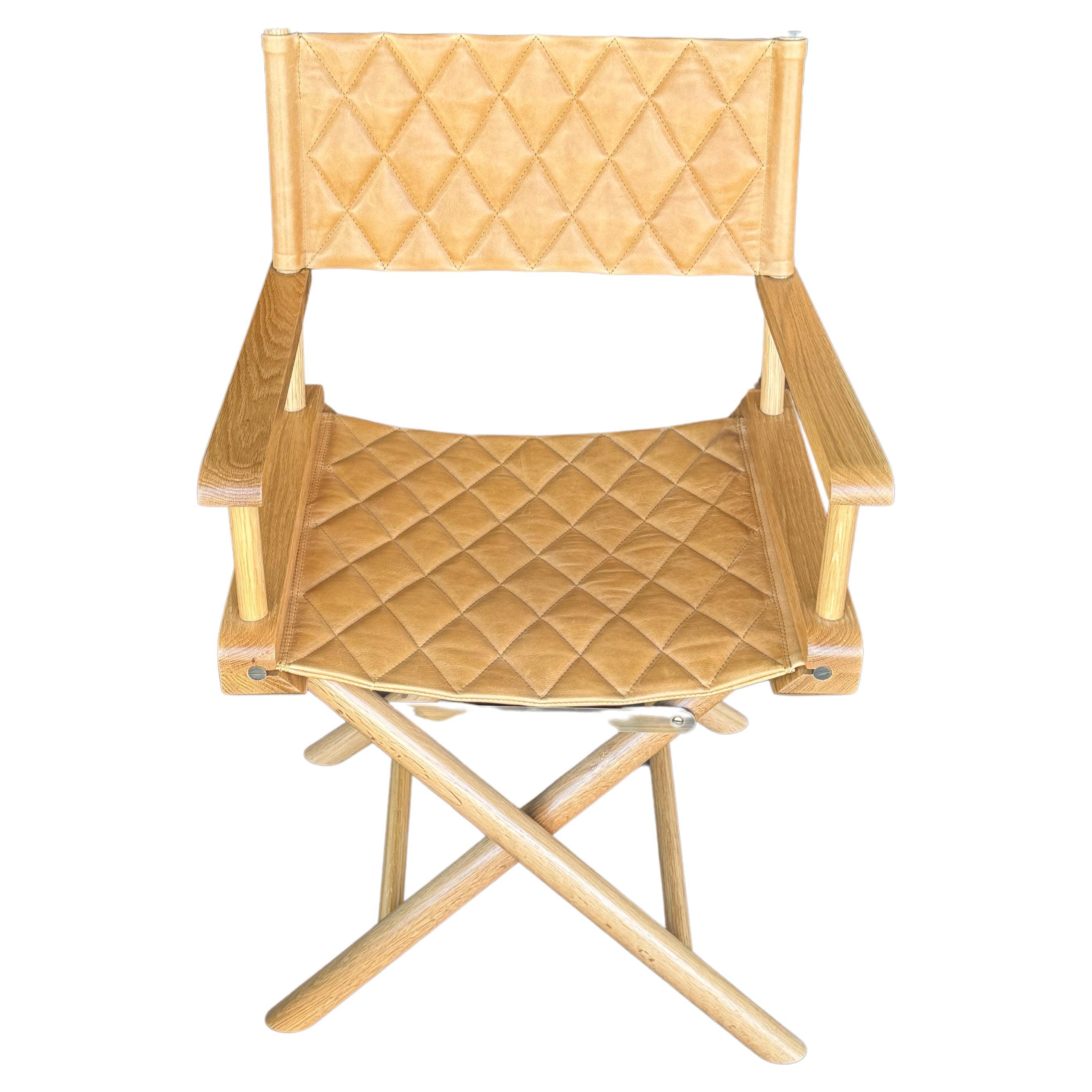 Stage Eleven Seven Quilted Camel Leather Vanity Chair