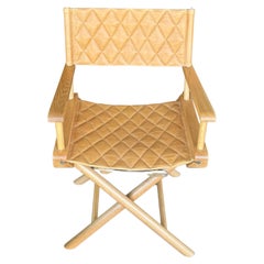 Stage Eleven Seven Quilted Camel Leather Vanity Chair