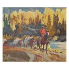 Vintage "Stagecoach Crossing" Original Painting by Sheryl Bodily