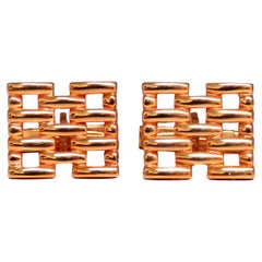 Männer-Manschettenknöpfe im „Staggered Brick Form“-Design aus 14-karätigem Gold, Modell 12362*