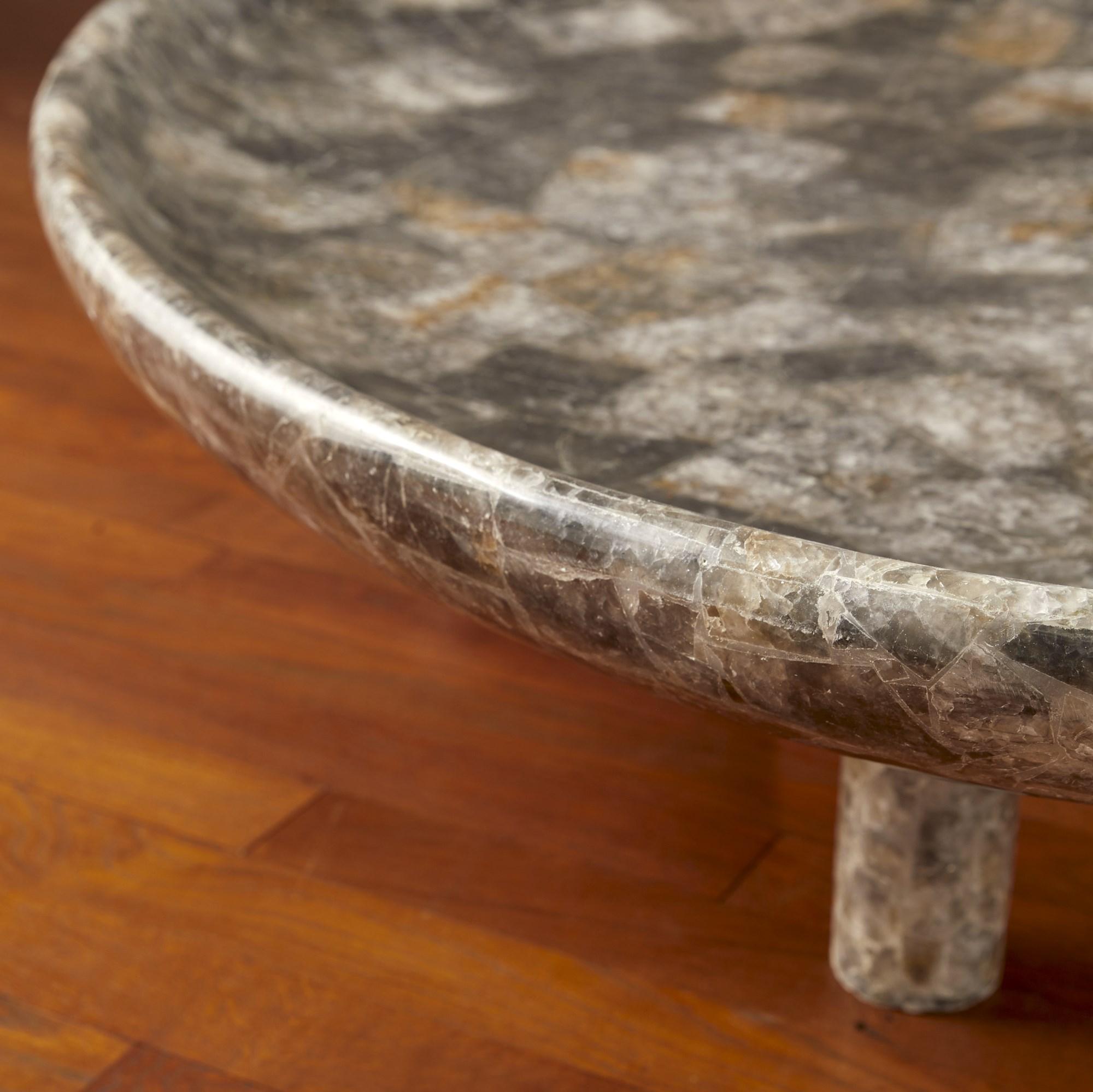 Moderne Tables basses en quinconce en cristal de roche, Studio Glustin en vente