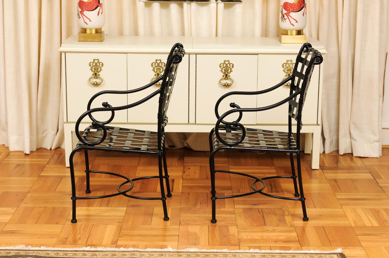 Asombroso conjunto de 10 sillones de Richard Frinier para Brown Jordan, hacia 1990 en venta 5