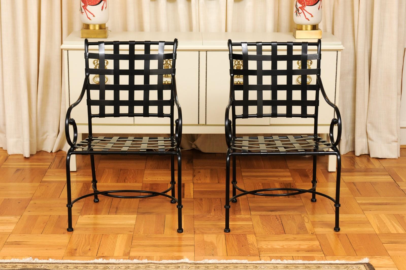 Asombroso conjunto de 10 sillones de Richard Frinier para Brown Jordan, hacia 1990 finales del siglo XX en venta