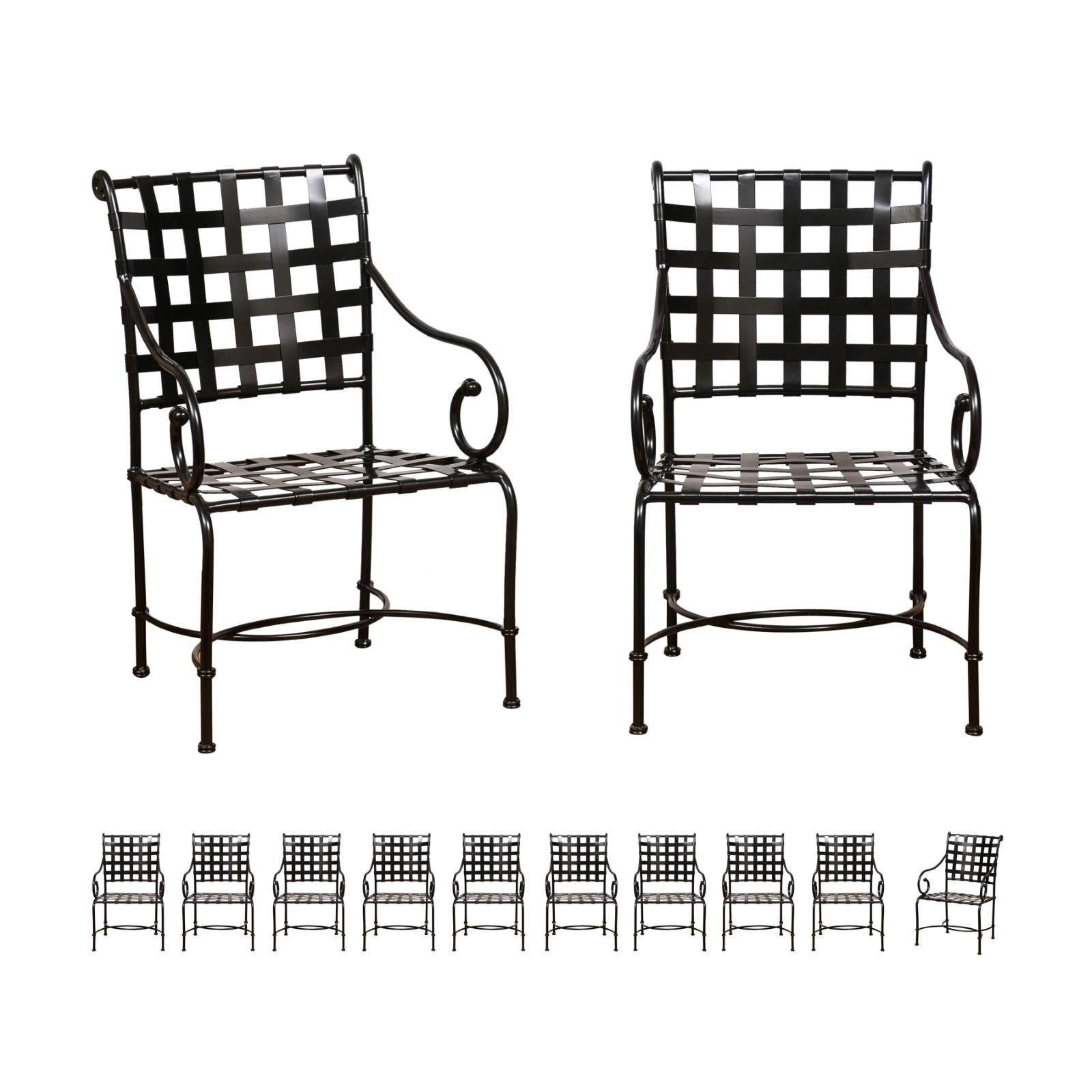 Uno sbalorditivo set di 14 poltrone di Richard Frinier per Brown Jordan, circa 1990 in vendita 9