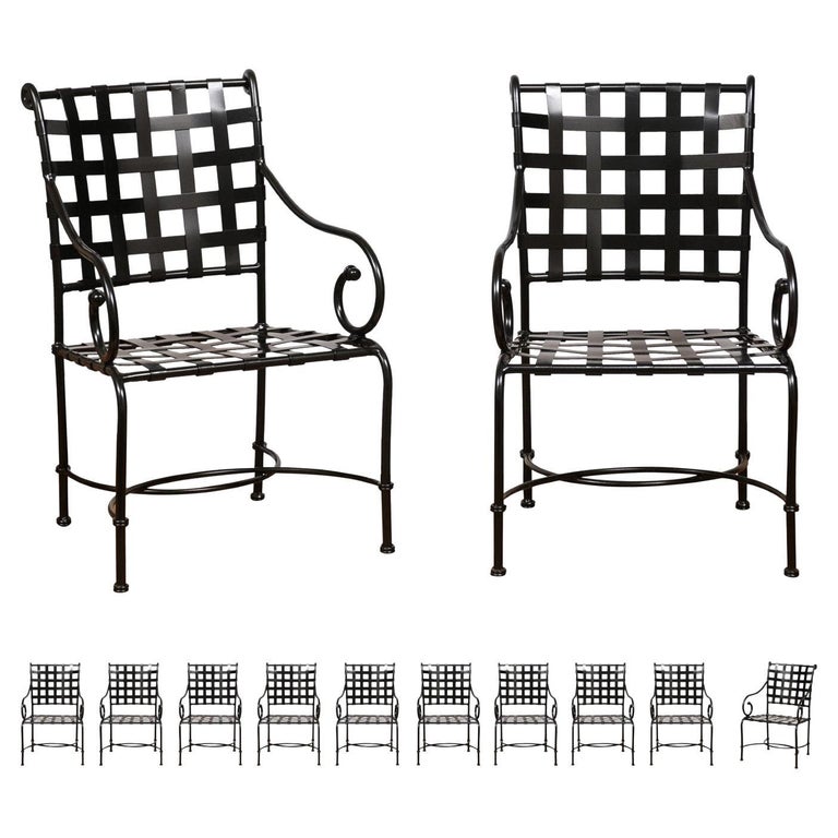 Staggering Set of 14 Armchairs by Richard Frinier for Brown Jordan