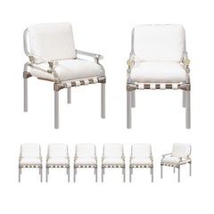 Staggering Set of 8 Lucite Arm Dining Chairs by Jeff Messerschmidt, 1985
