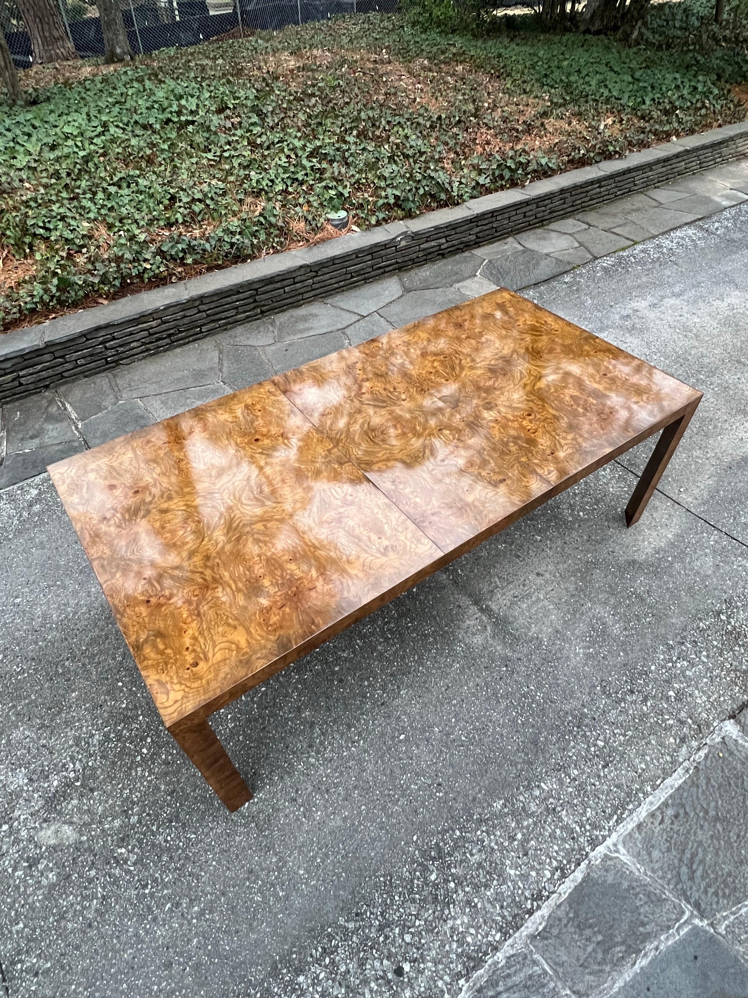 Staggering Vintage Bookmatch Burl Elm Dining Table by Edward Wormley for Dunbar For Sale 4