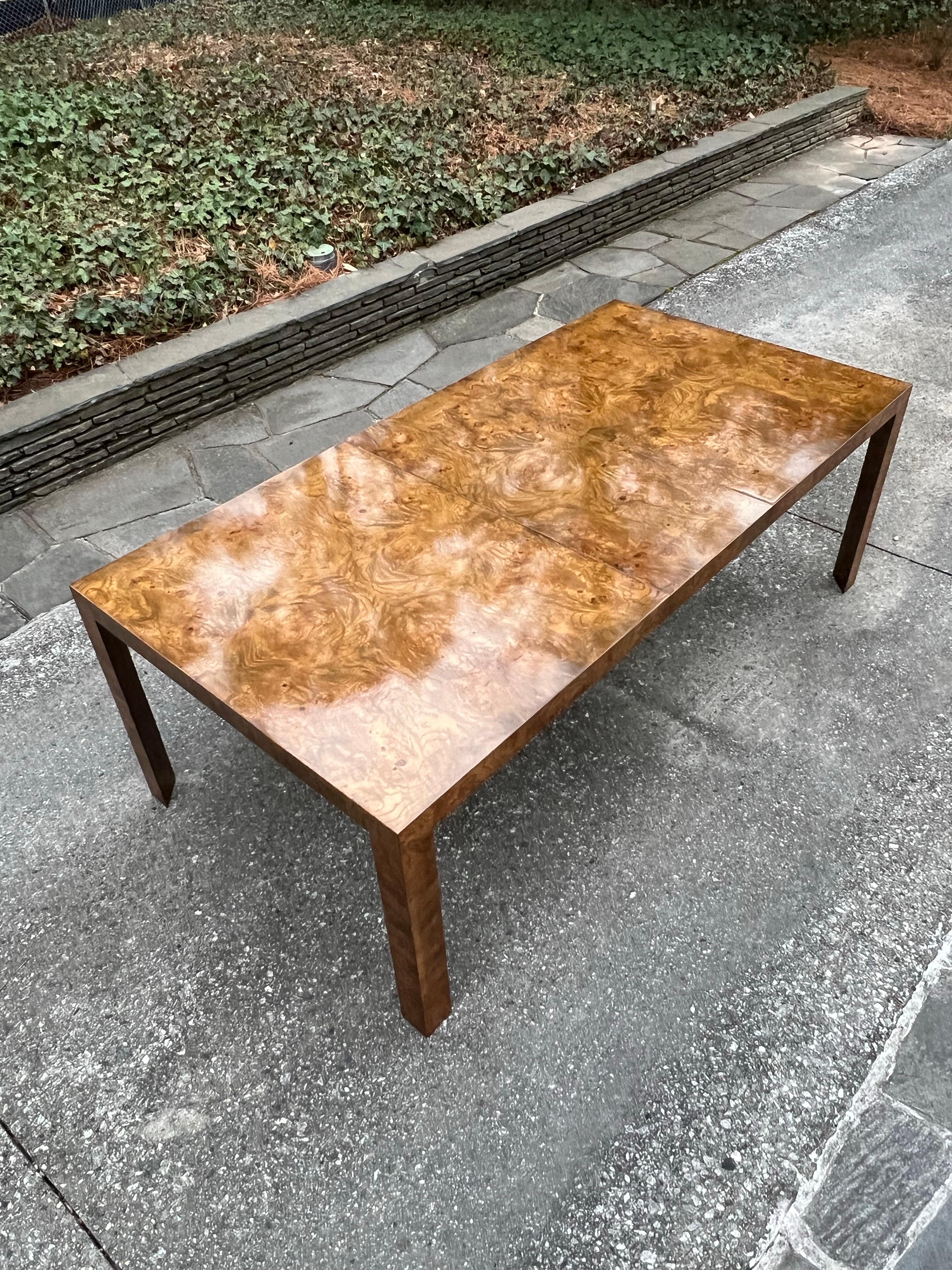 Staggering Vintage Bookmatch Burl Elm Dining Table by Edward Wormley for Dunbar For Sale 6