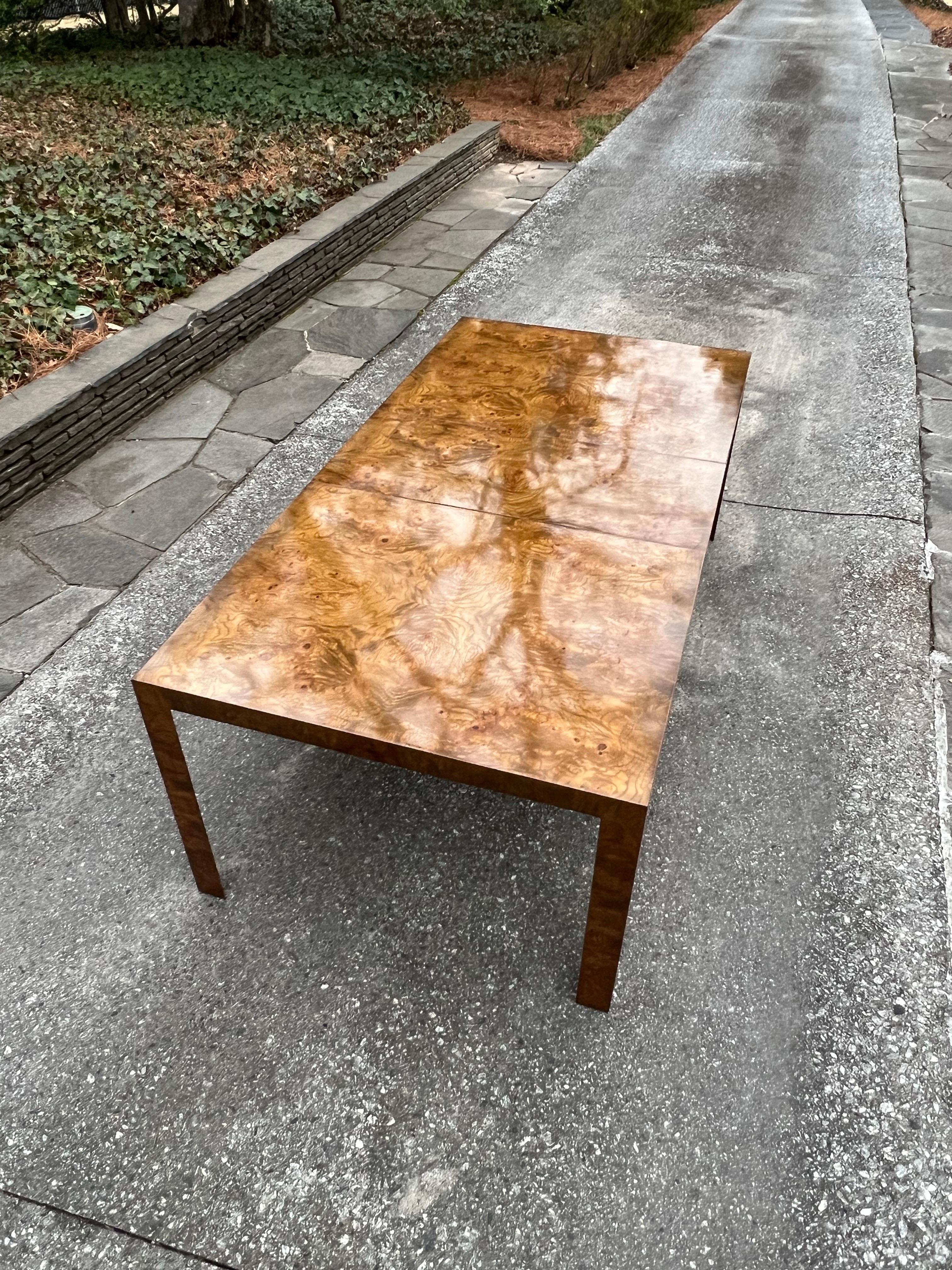 Staggering Vintage Bookmatch Burl Elm Dining Table by Edward Wormley for Dunbar For Sale 7