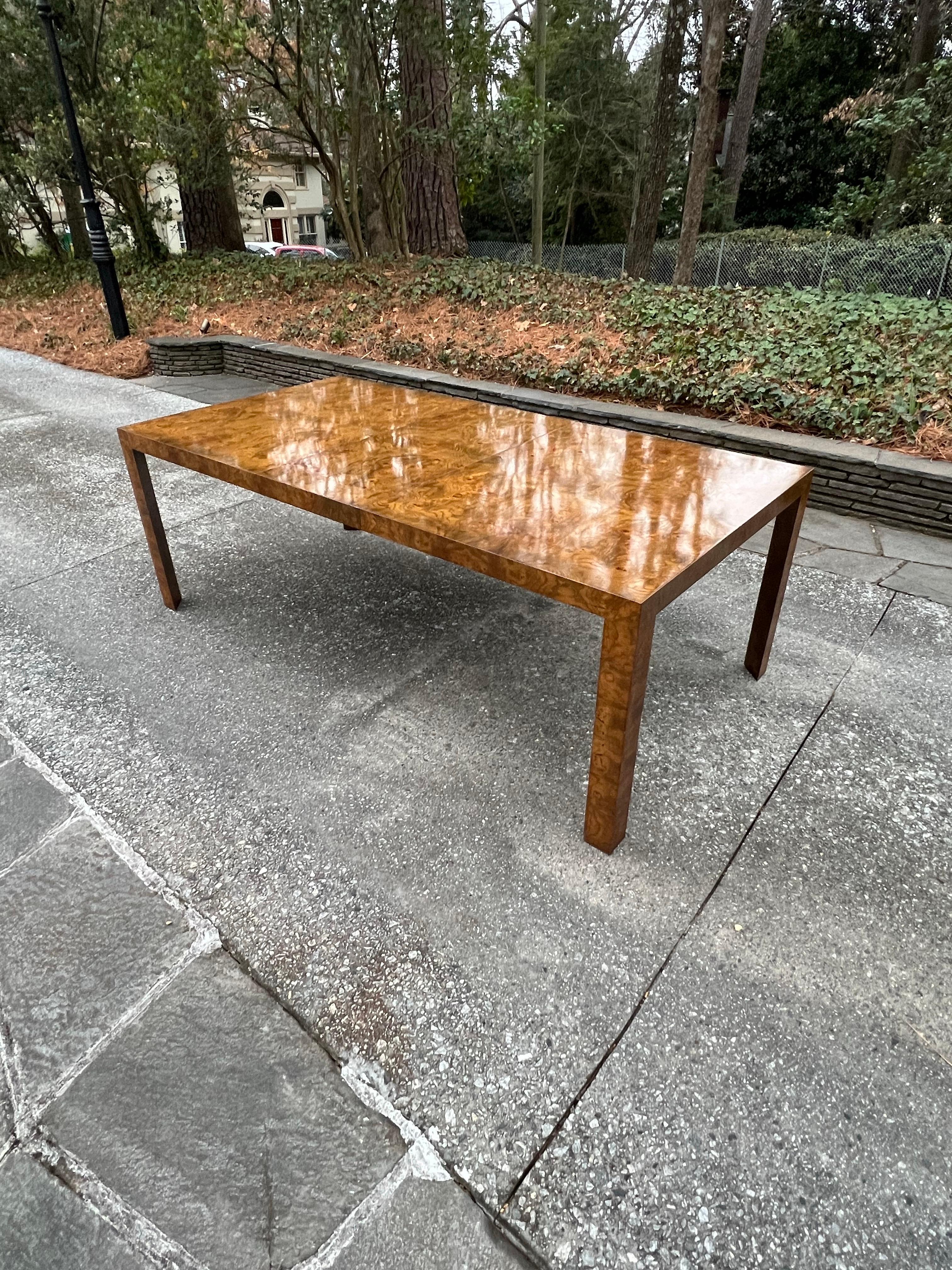 Staggering Vintage Bookmatch Burl Elm Dining Table by Edward Wormley for Dunbar For Sale 8
