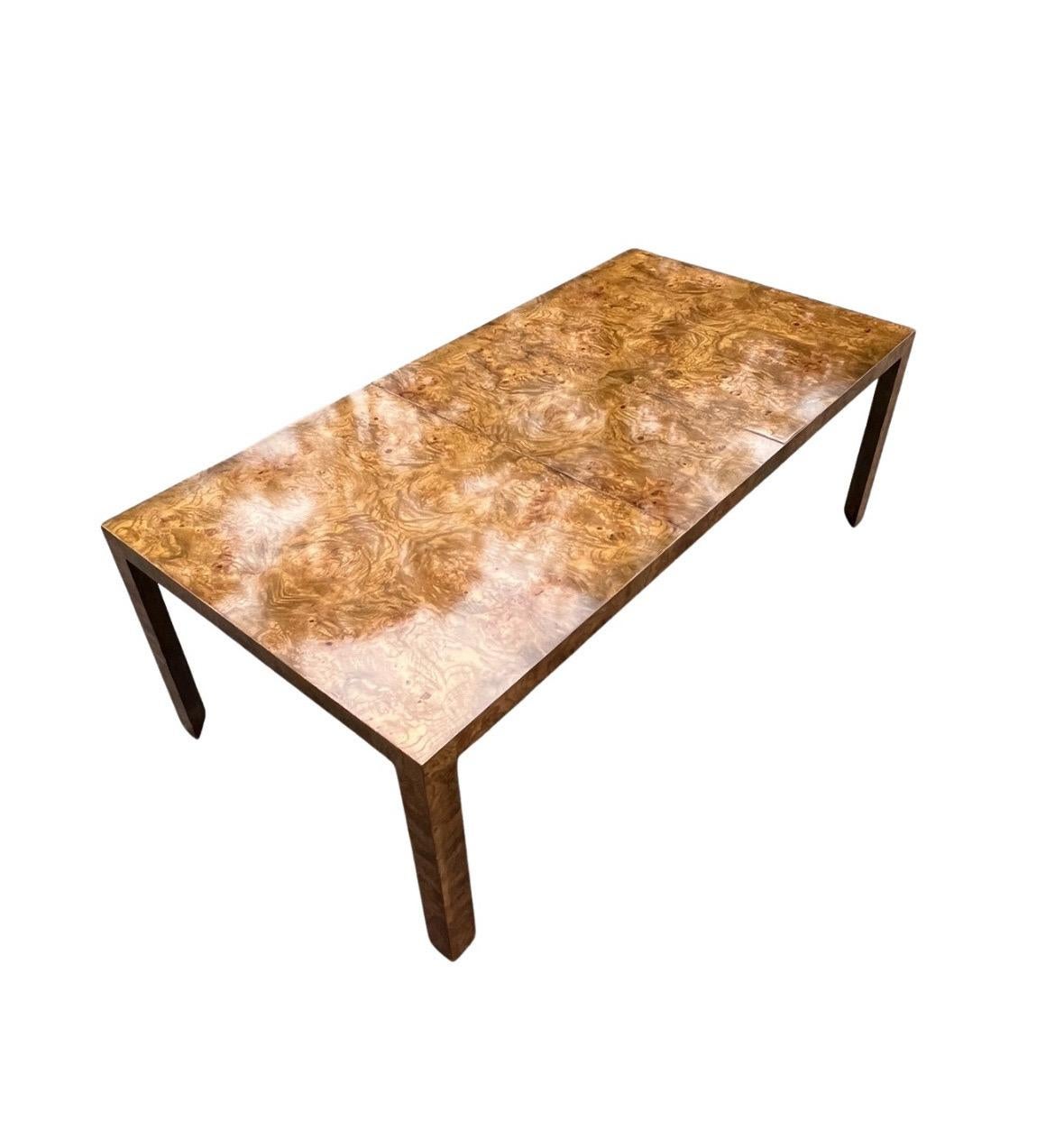Staggering Vintage Bookmatch Burl Elm Dining Table by Edward Wormley for Dunbar For Sale 10