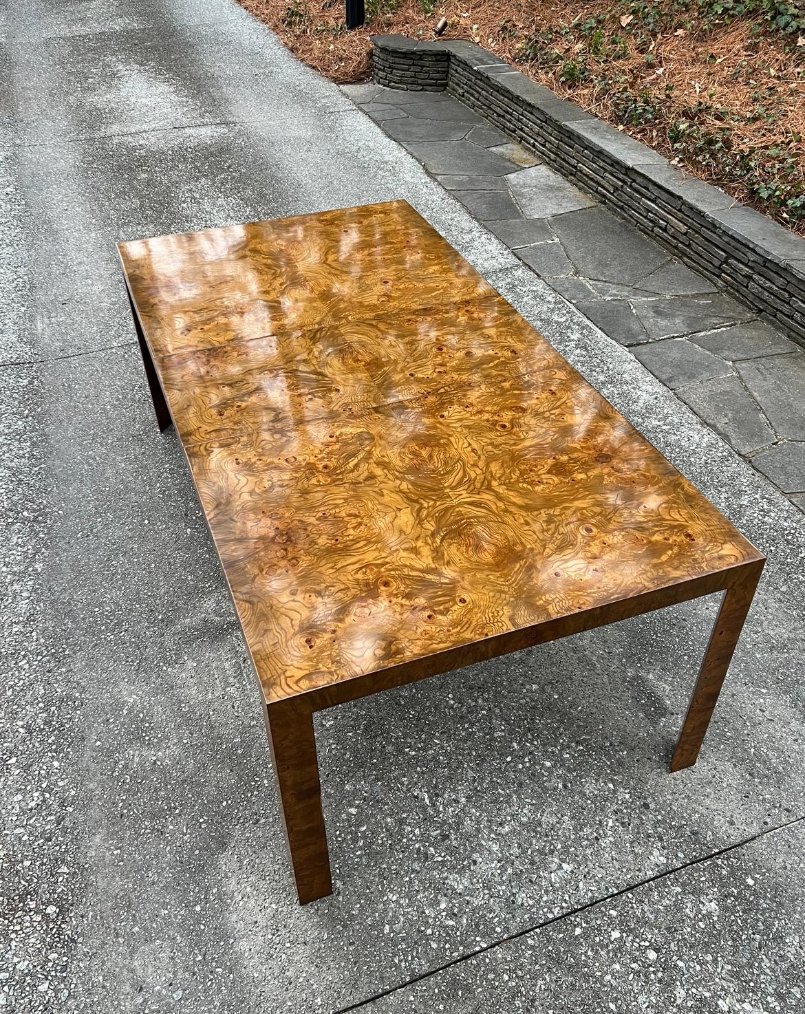 Late 20th Century Staggering Vintage Bookmatch Burl Elm Dining Table by Edward Wormley for Dunbar For Sale