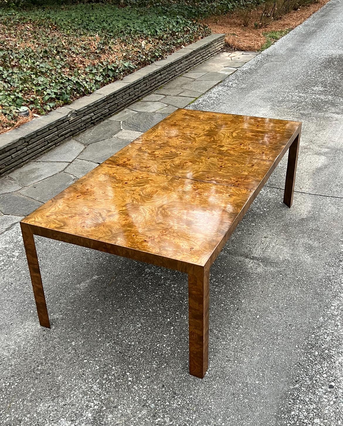 Staggering Vintage Bookmatch Burl Elm Dining Table by Edward Wormley for Dunbar For Sale 2