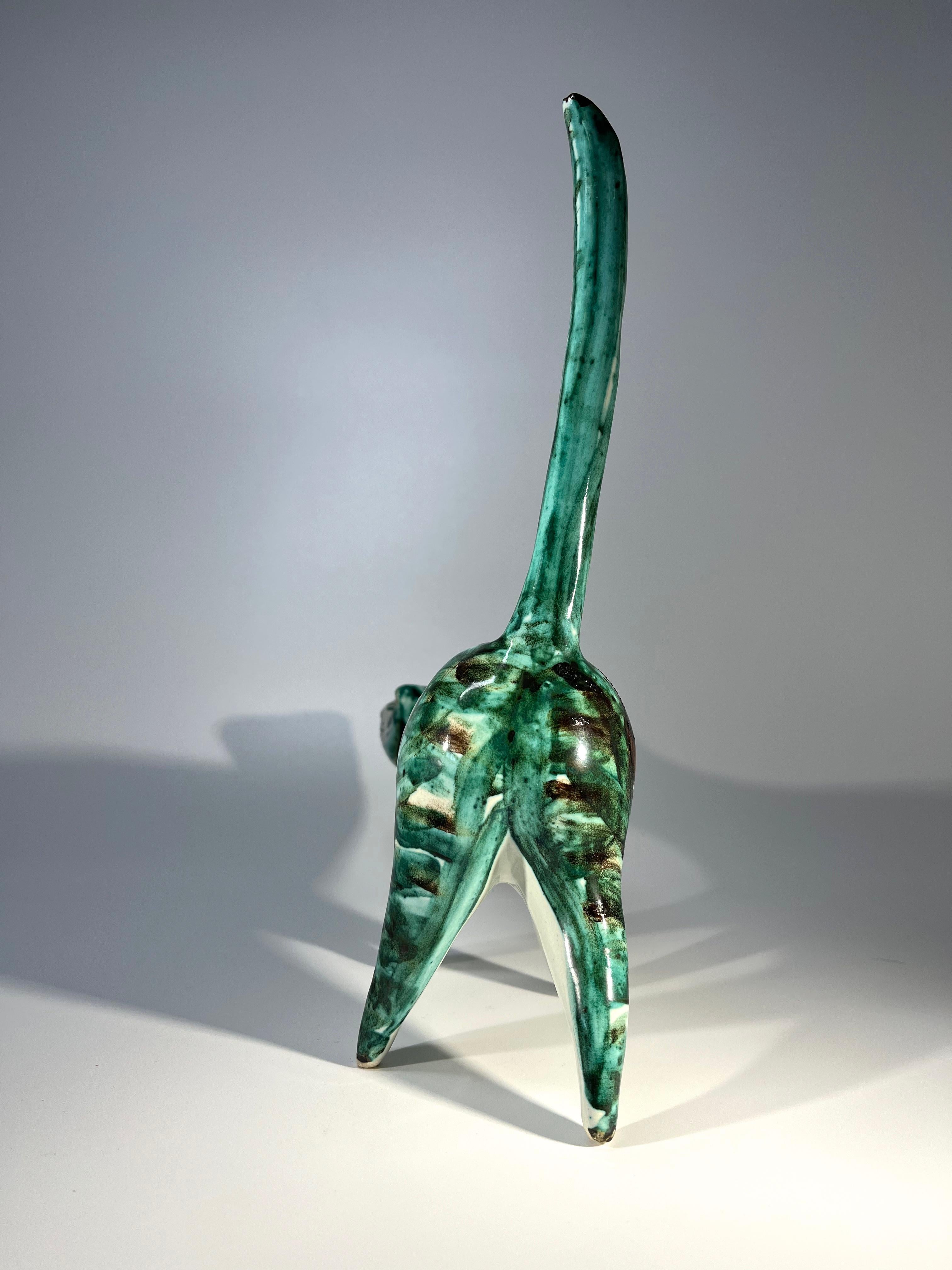 Italian Staggeringly Unusual Abstract Feline Sculpture, Attributed Alessio Tasca, Italy For Sale