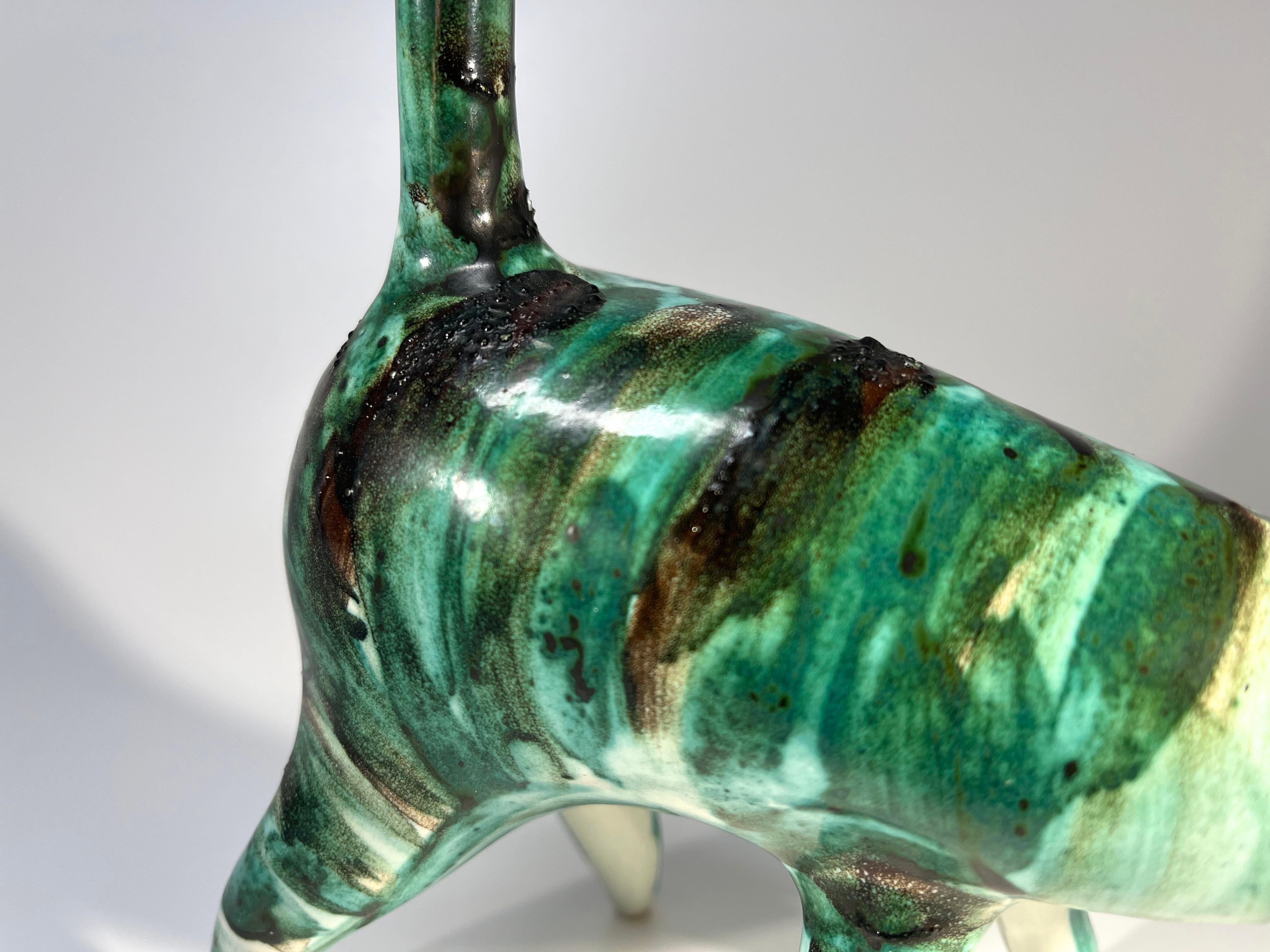 Staggeringly Unusual Abstract Feline Sculpture, Attributed Alessio Tasca, Italy For Sale 1